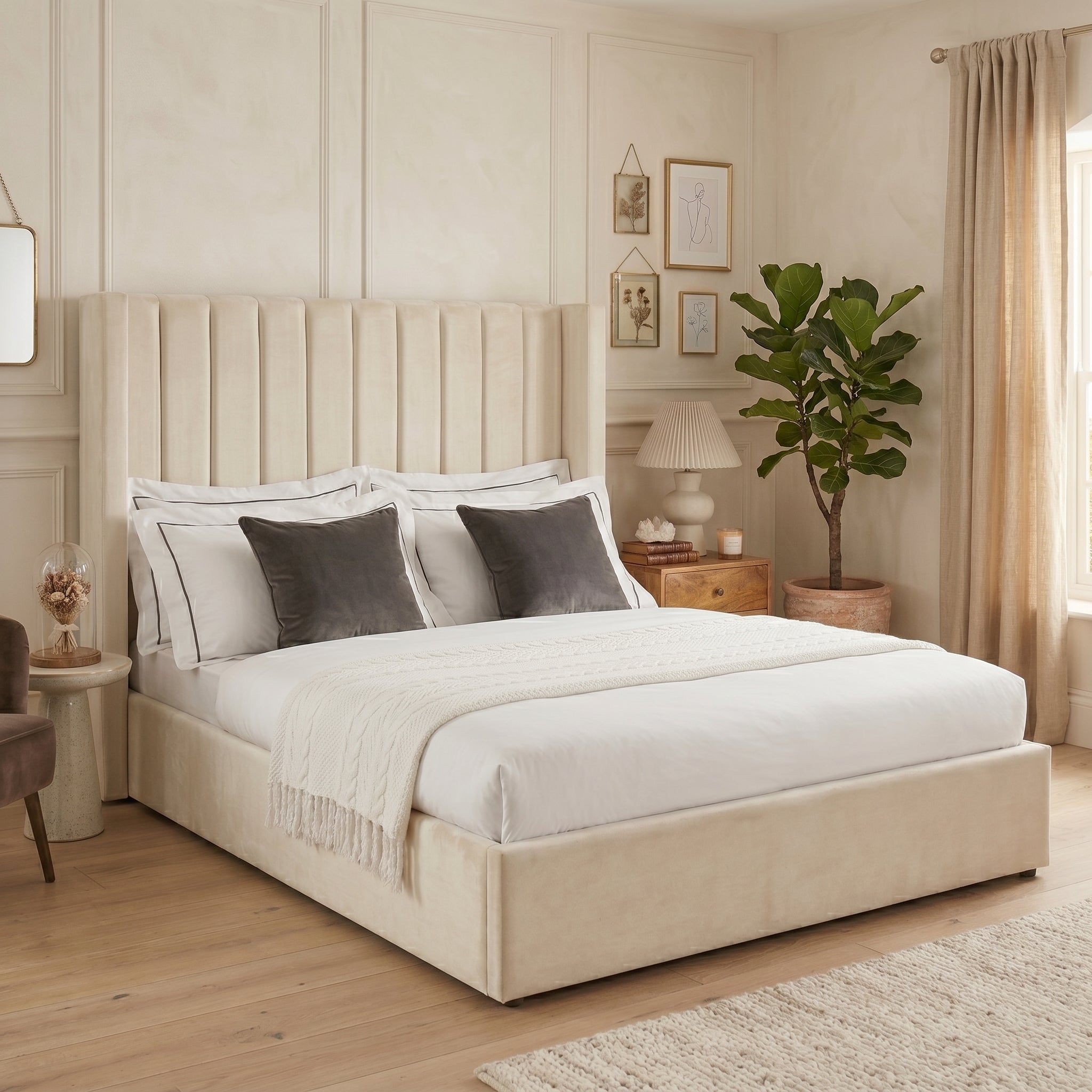 Black Ottoman Bed with  Gas Lift Storage Optional