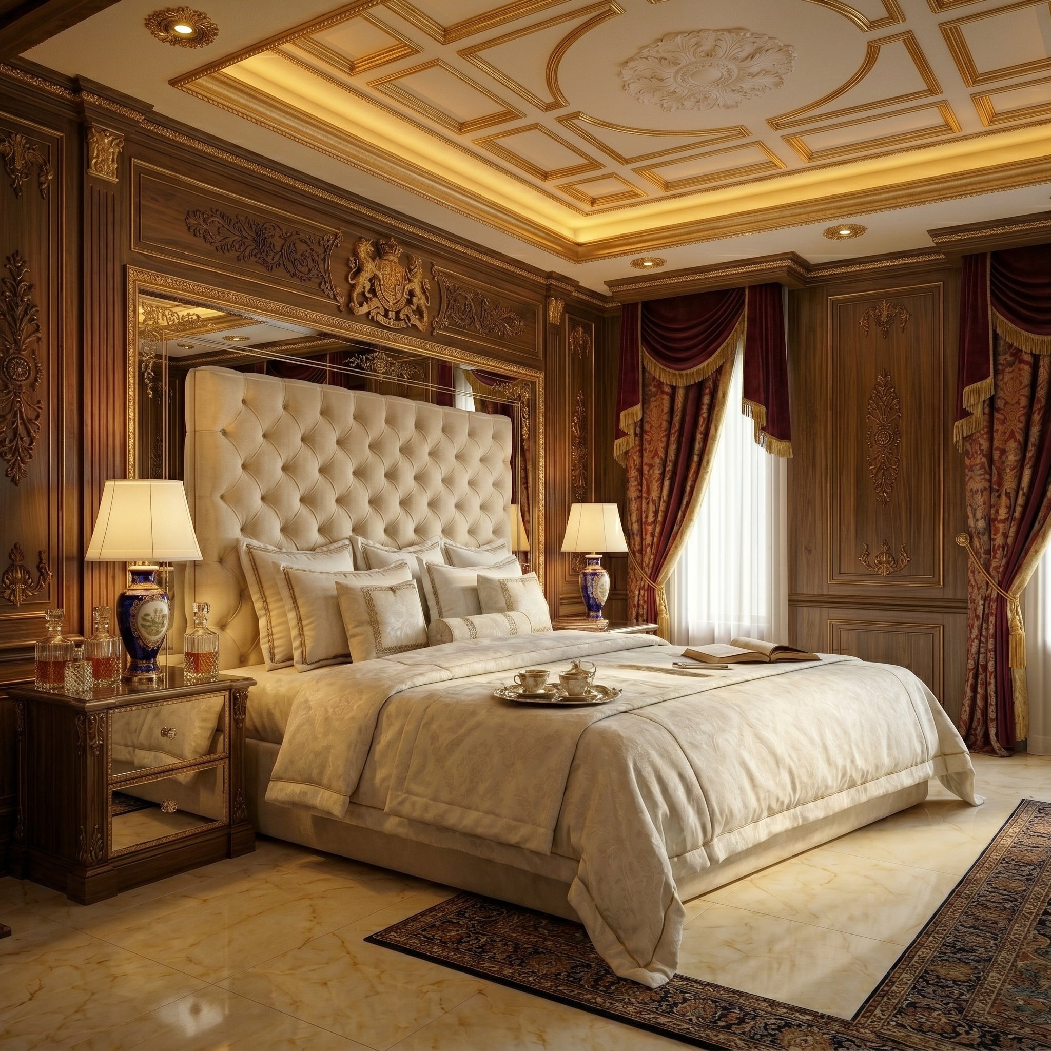 Messi Mirrored Chesterfield Bed Frame
