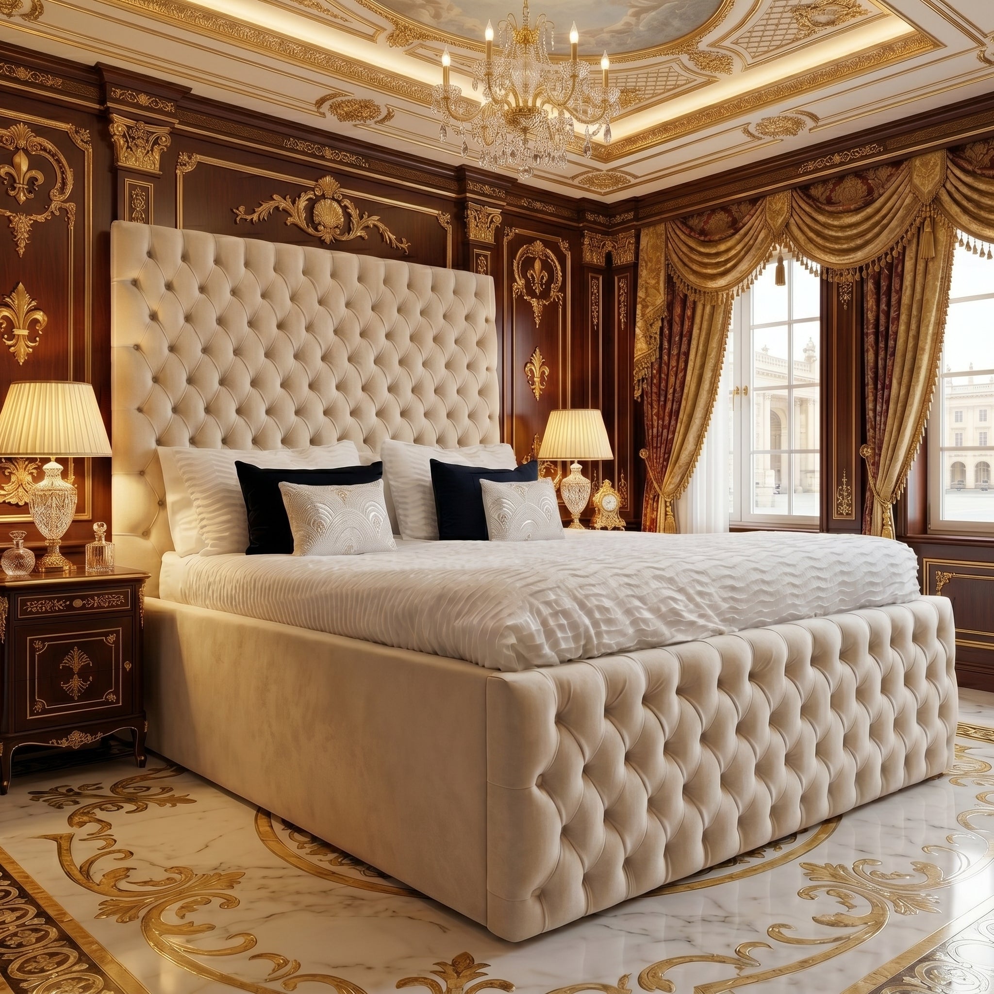Chesterfield Sleigh Tall Bed: Classic Elegance and Comfort - ORCHID ...