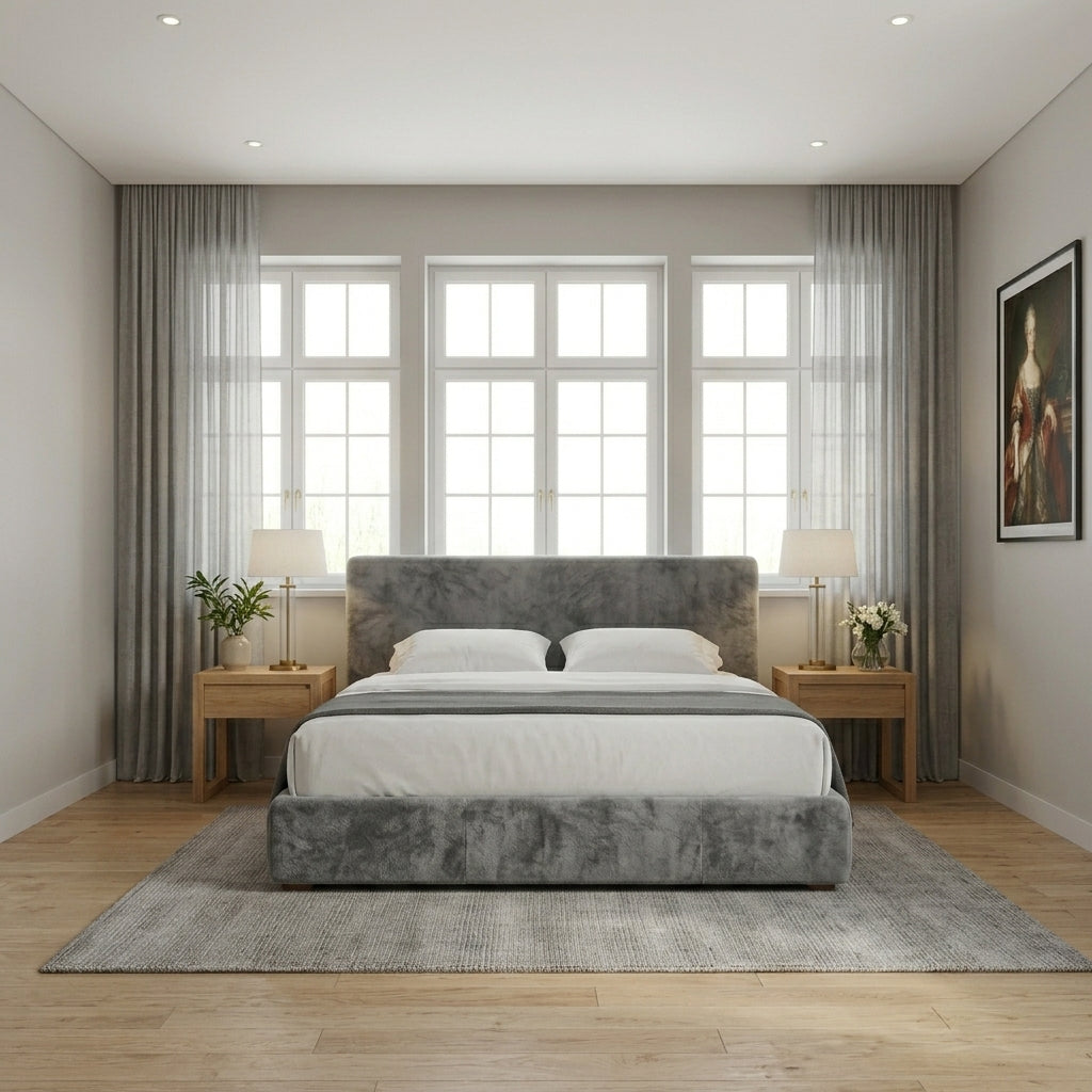 Elegant White Tufted Upholstered Bed