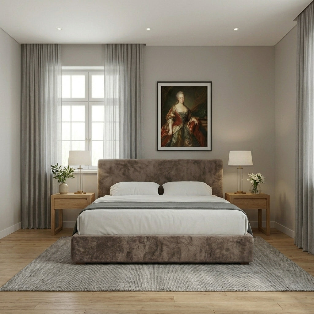 Elegant White Tufted Upholstered Bed