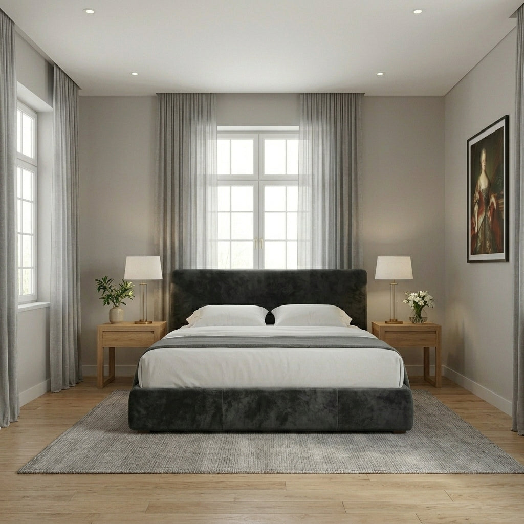 Elegant White Tufted Upholstered Bed