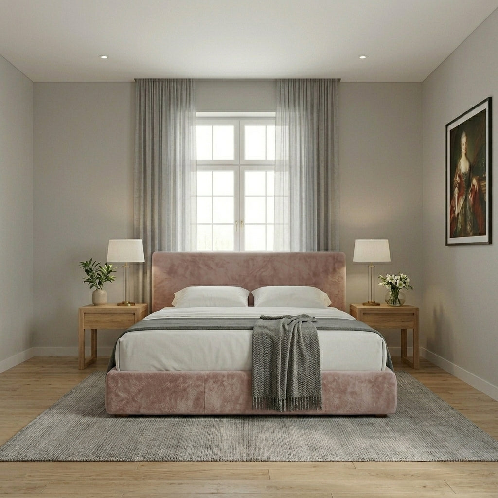 Elegant White Tufted Upholstered Bed