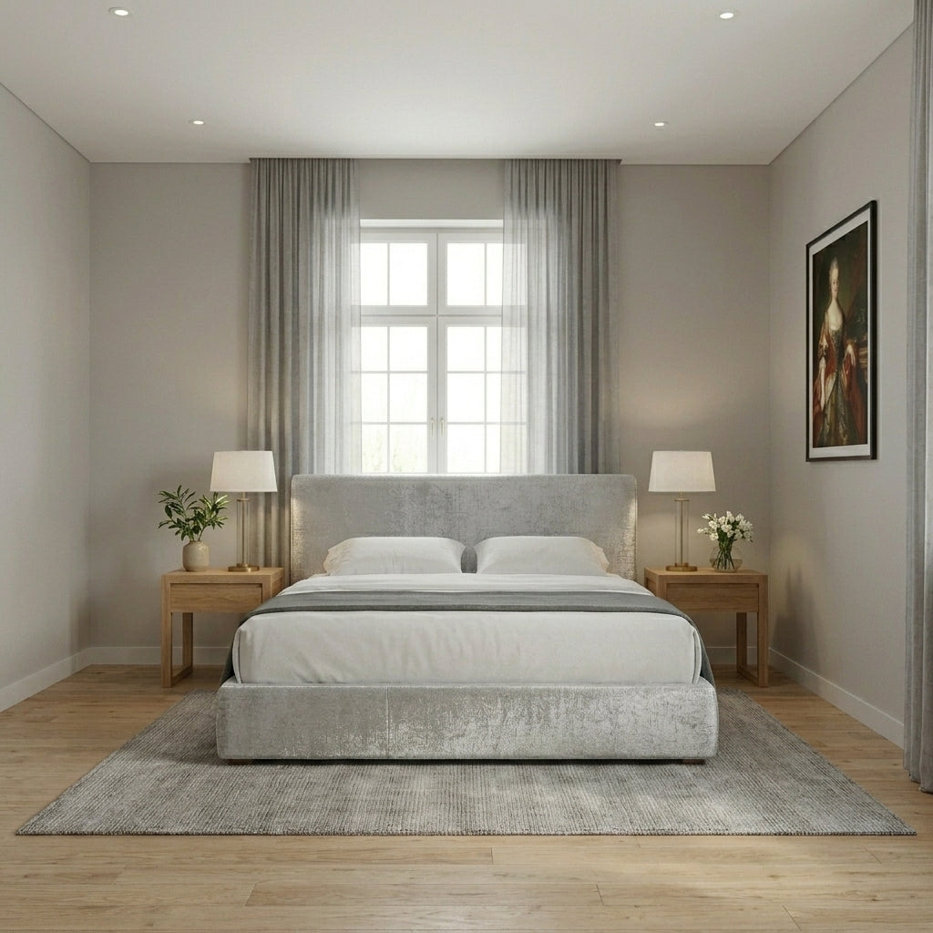 Elegant White Tufted Upholstered Bed