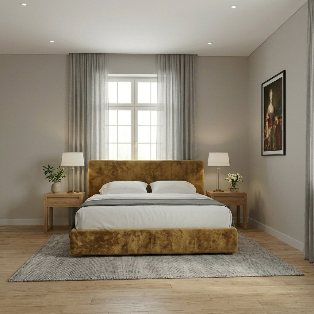 Elegant White Tufted Upholstered Bed