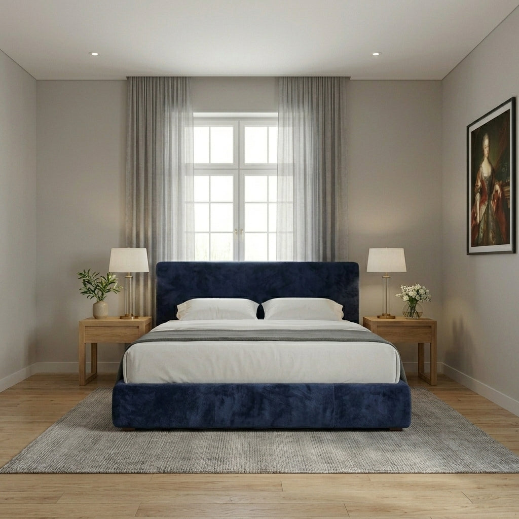Elegant White Tufted Upholstered Bed