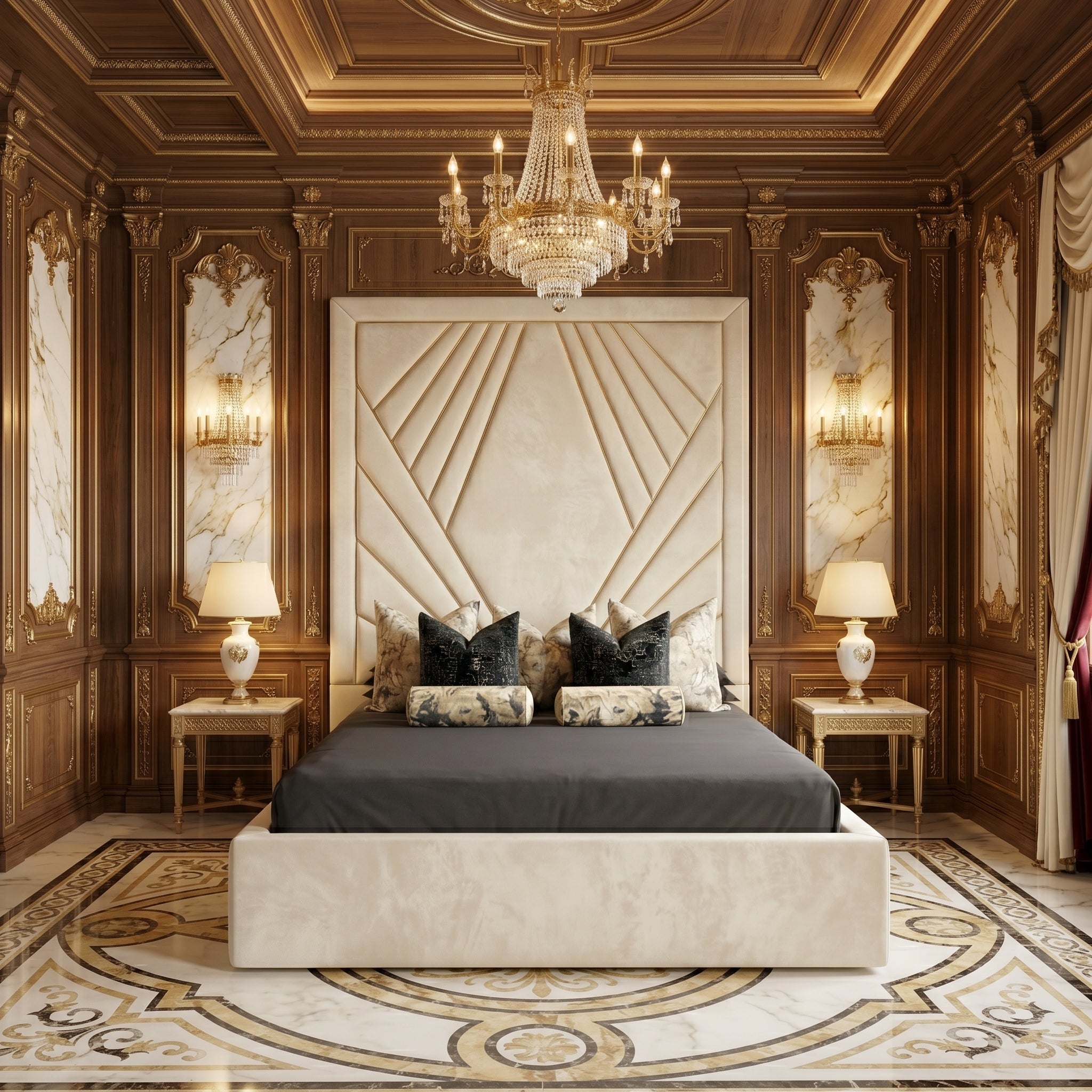 Florence Luxury Black Plush Velvet Bed