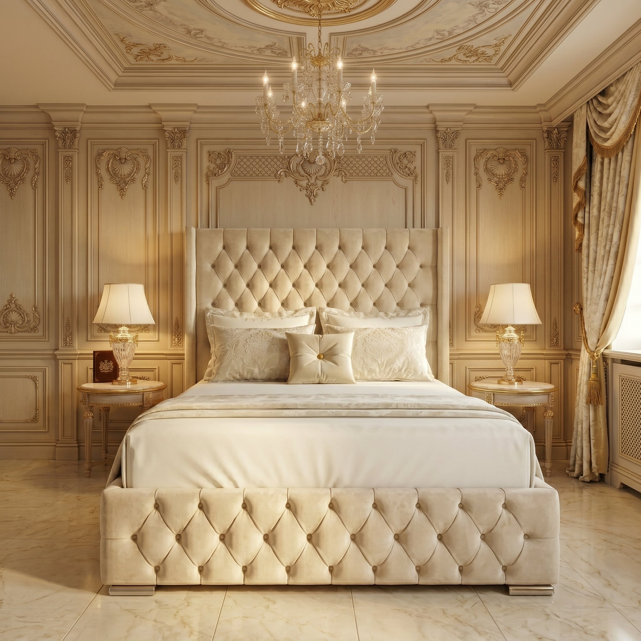 Luxurious Tufted Upholstered Bed