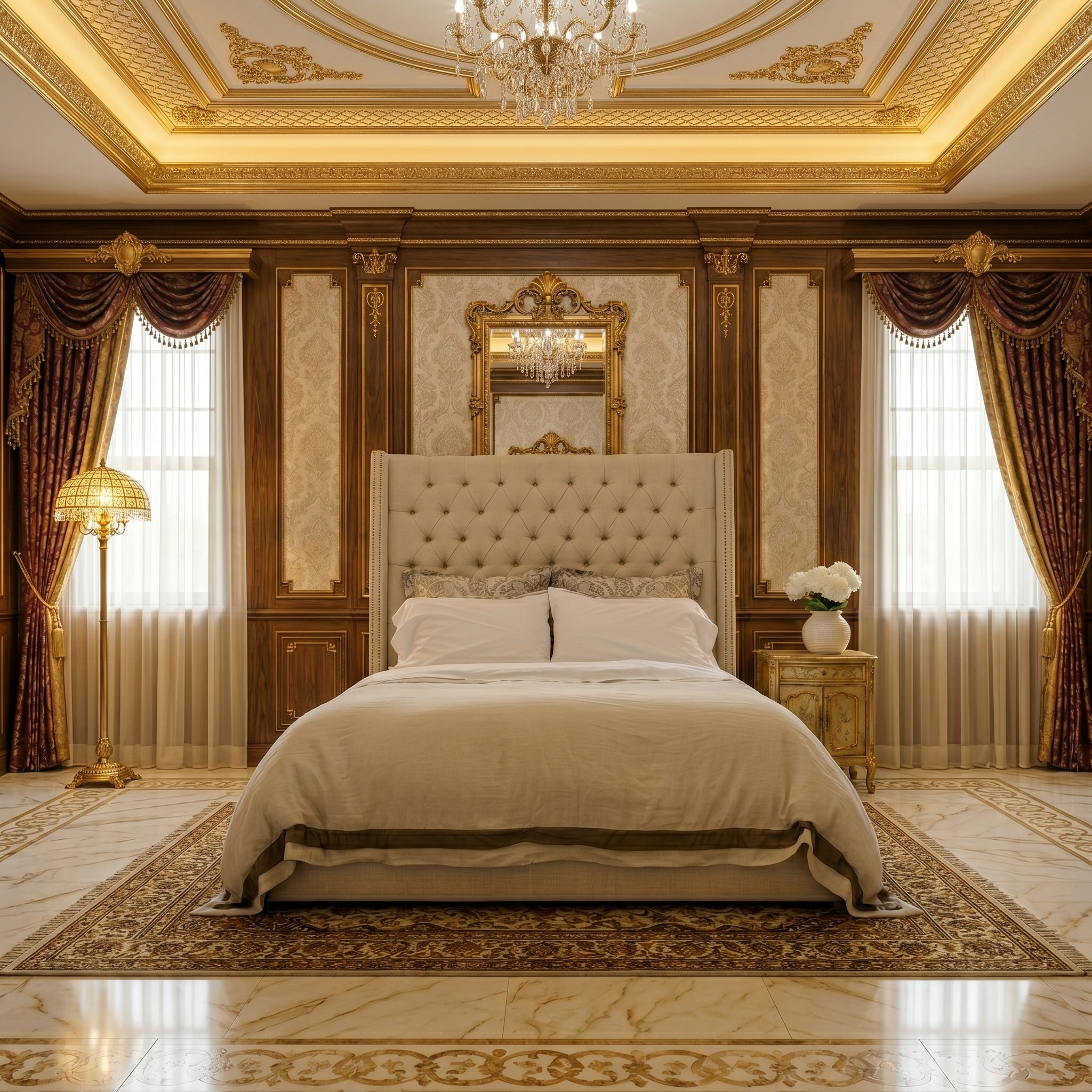 Upholstered Wingback Bed Frame