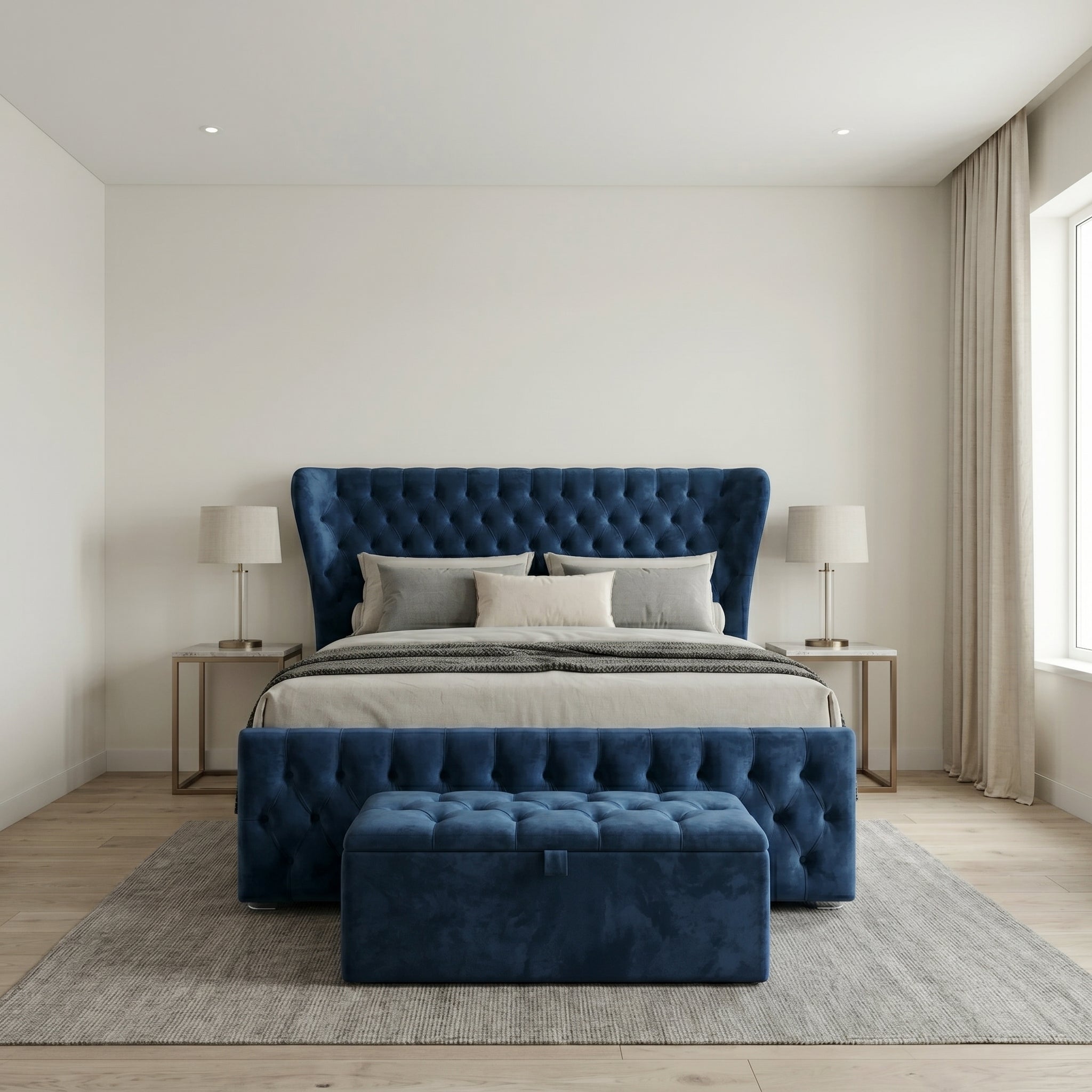 Winged Butterfly Chesterfield Sleigh Bed