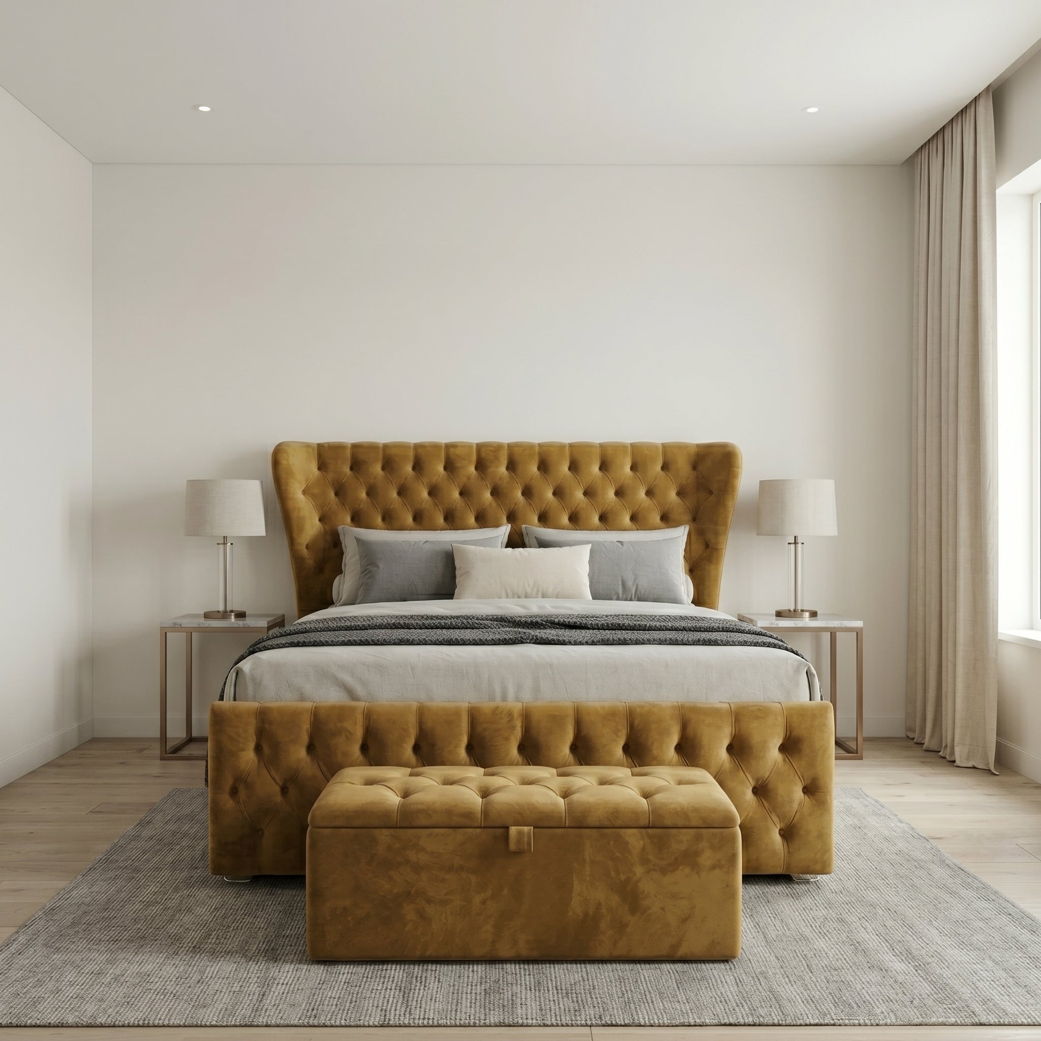Winged Butterfly Chesterfield Sleigh Bed