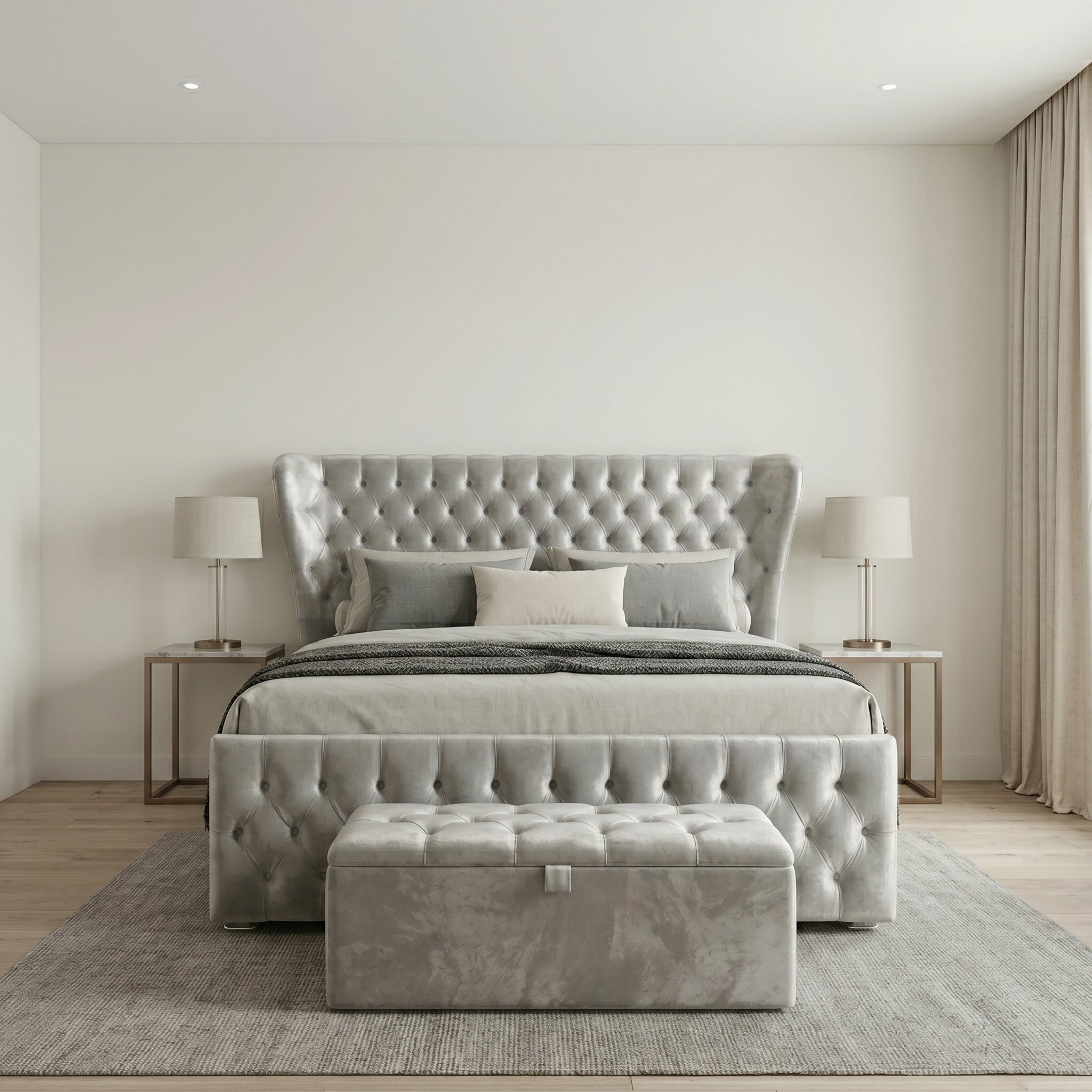 Winged Butterfly Chesterfield Sleigh Bed