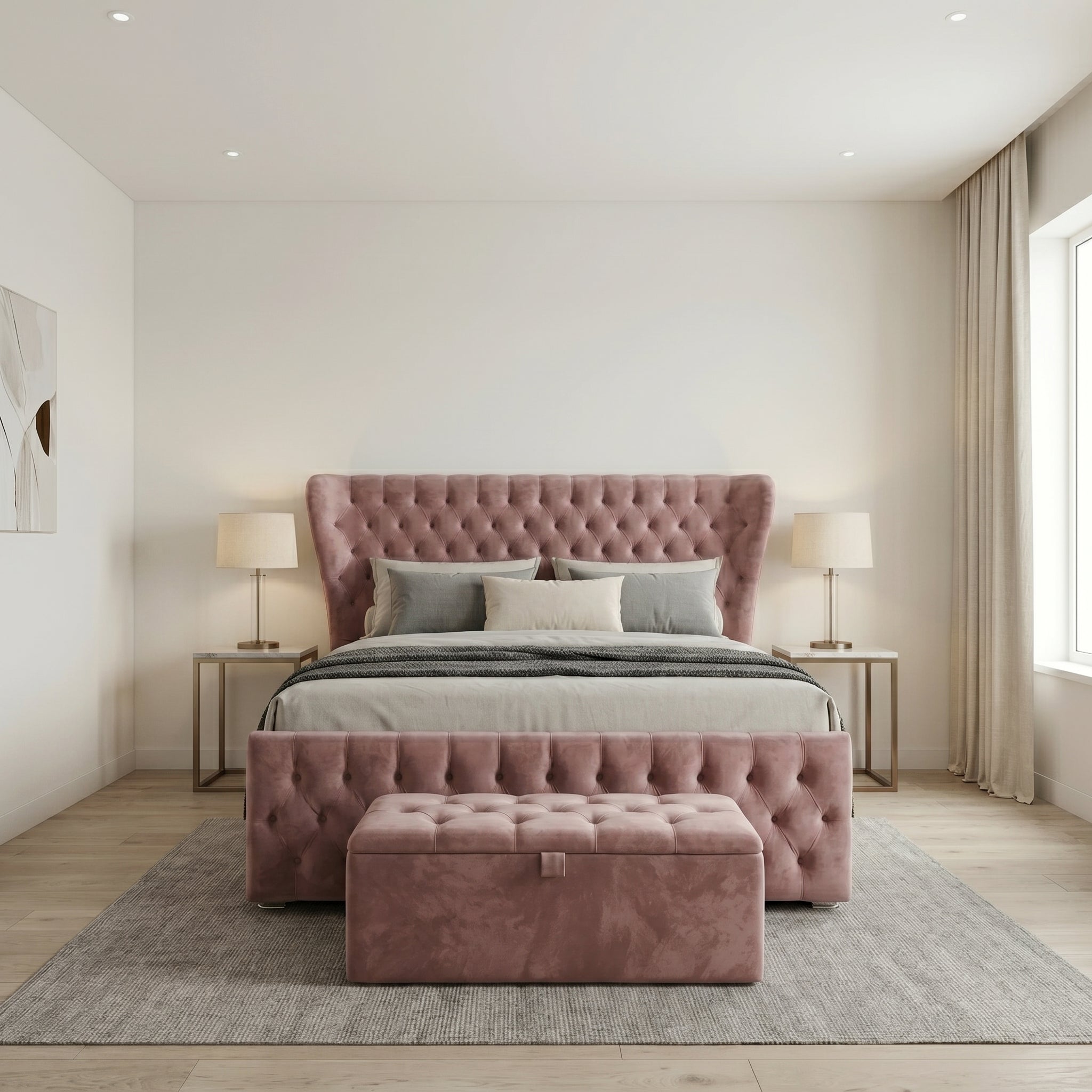 Winged Butterfly Chesterfield Sleigh Bed