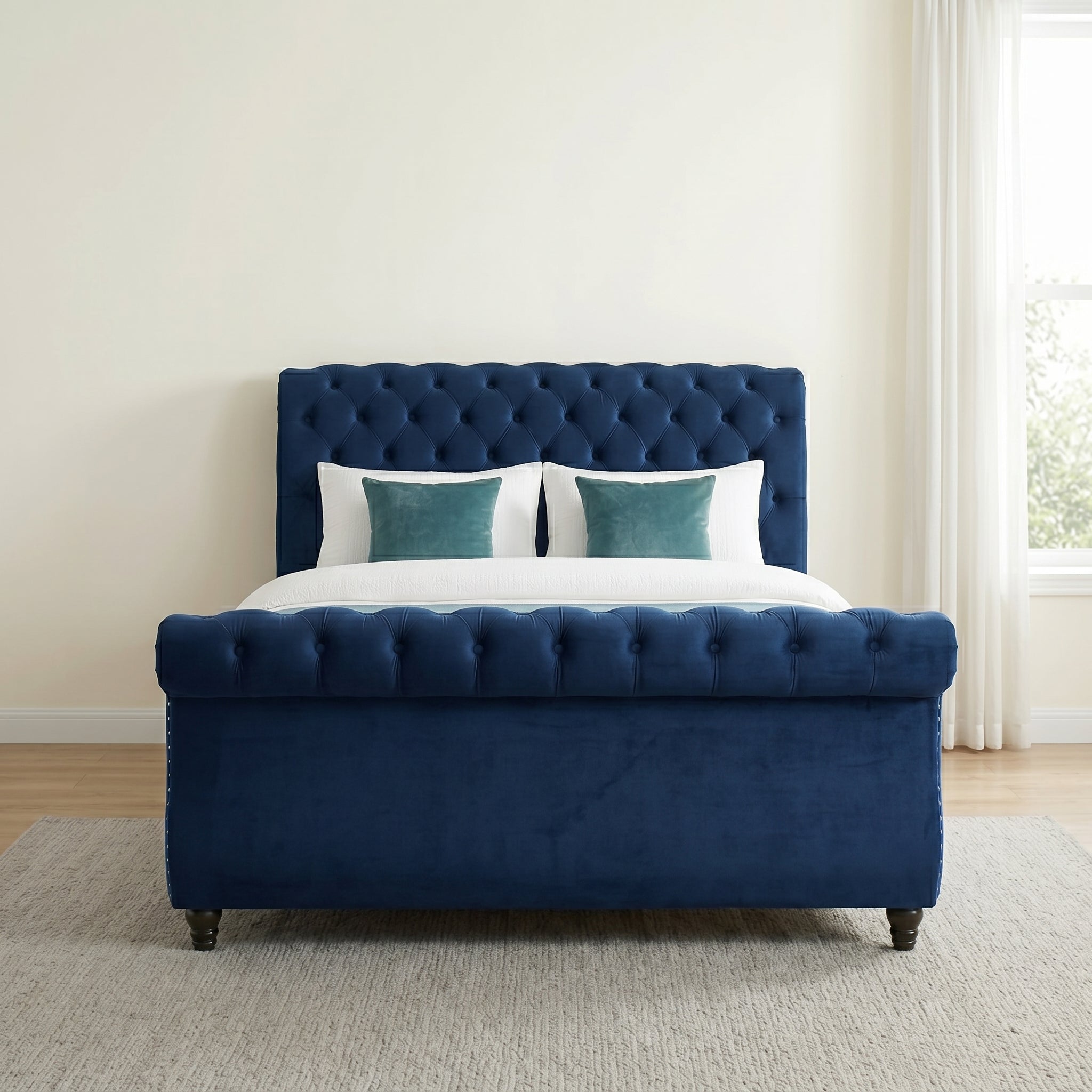 Luxurious Tufted Velvet Upholstered Bed