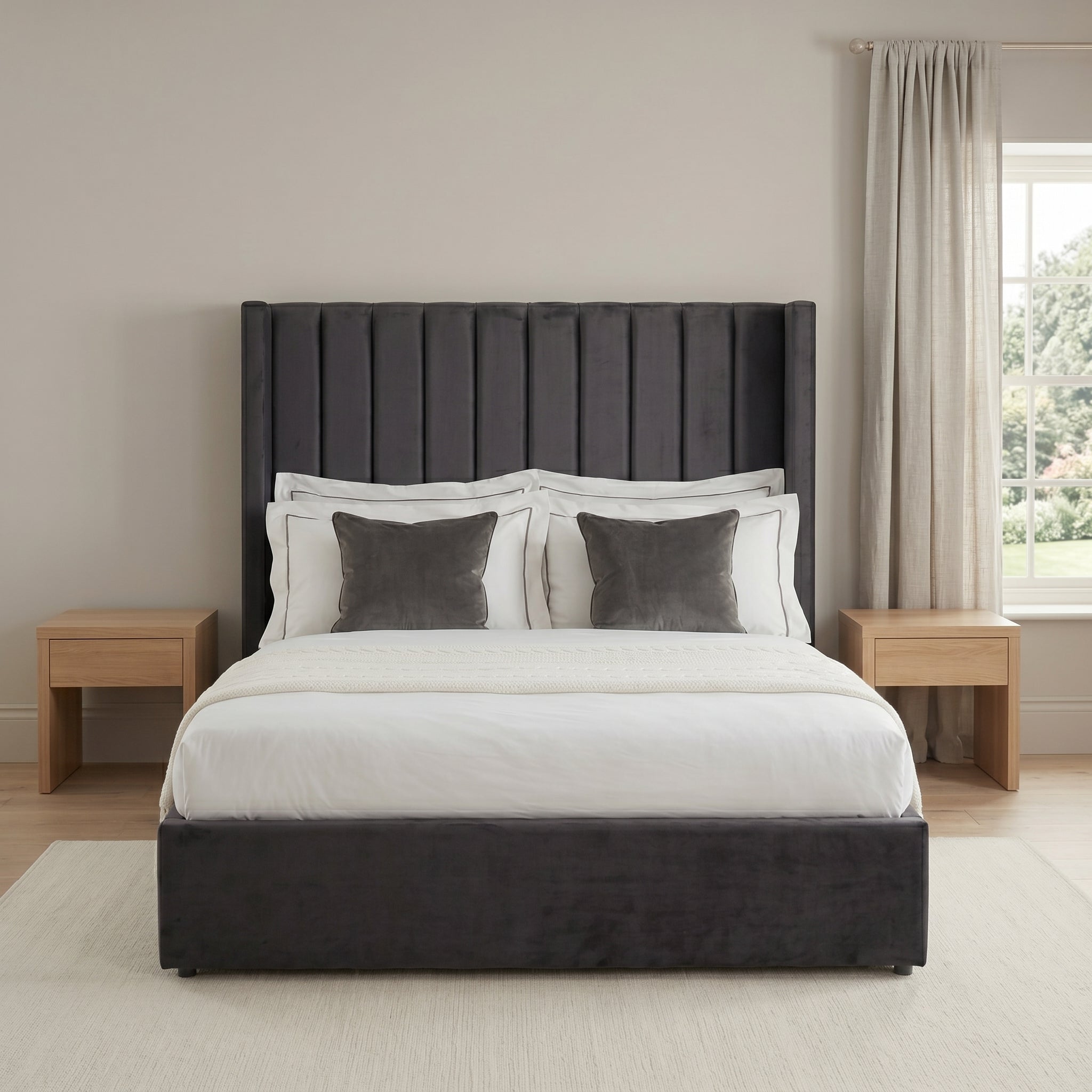 Black Ottoman Bed with  Gas Lift Storage Optional