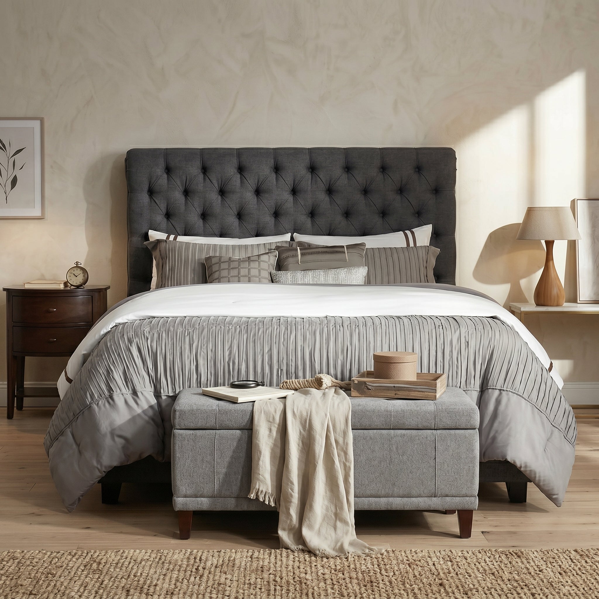Chesterfield Cream Sleigh Bed King Size