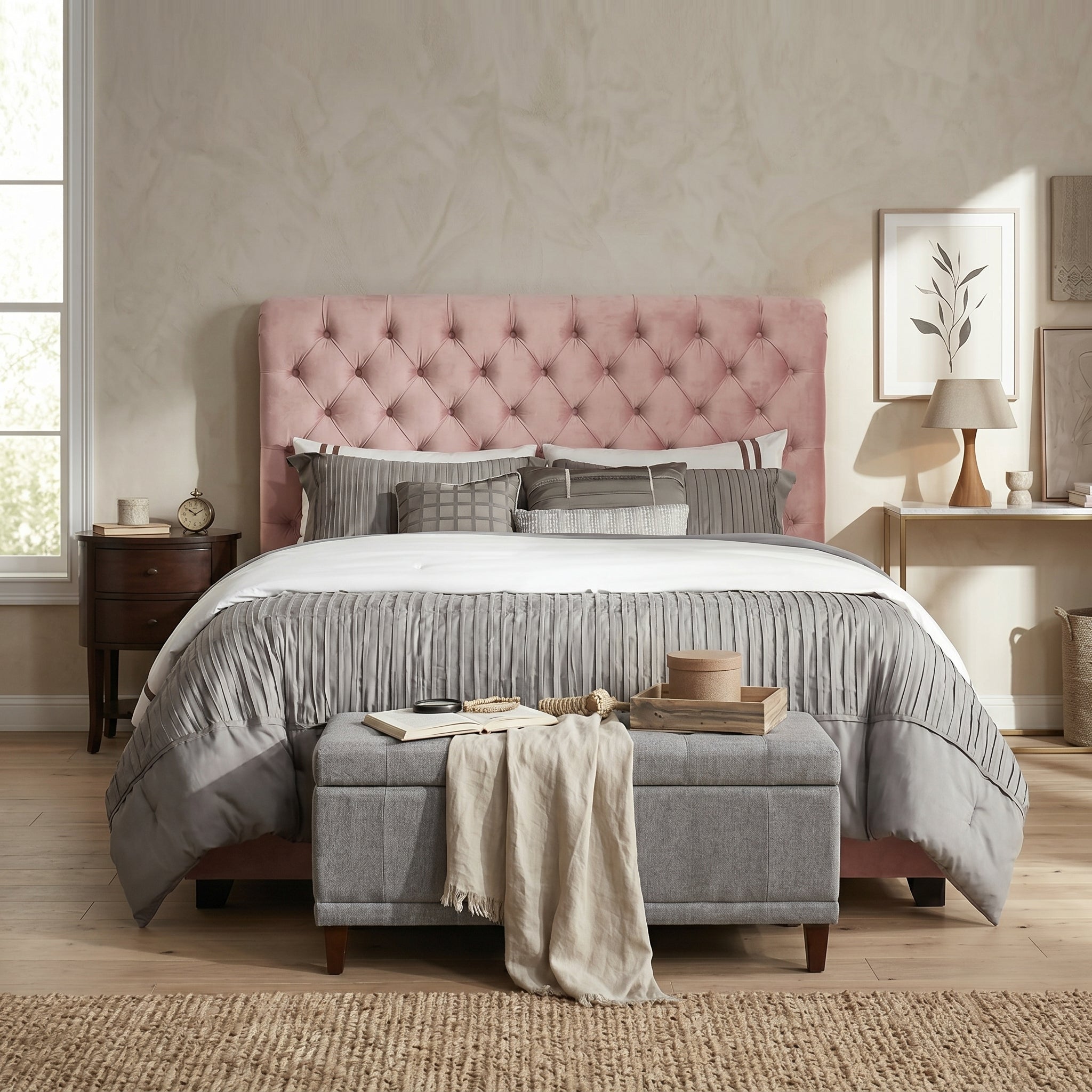 Chesterfield Cream Sleigh Bed King Size