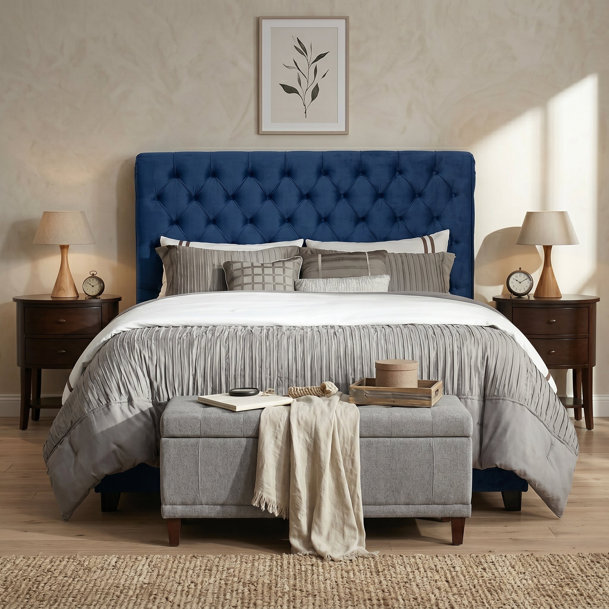 Chesterfield Cream Sleigh Bed King Size