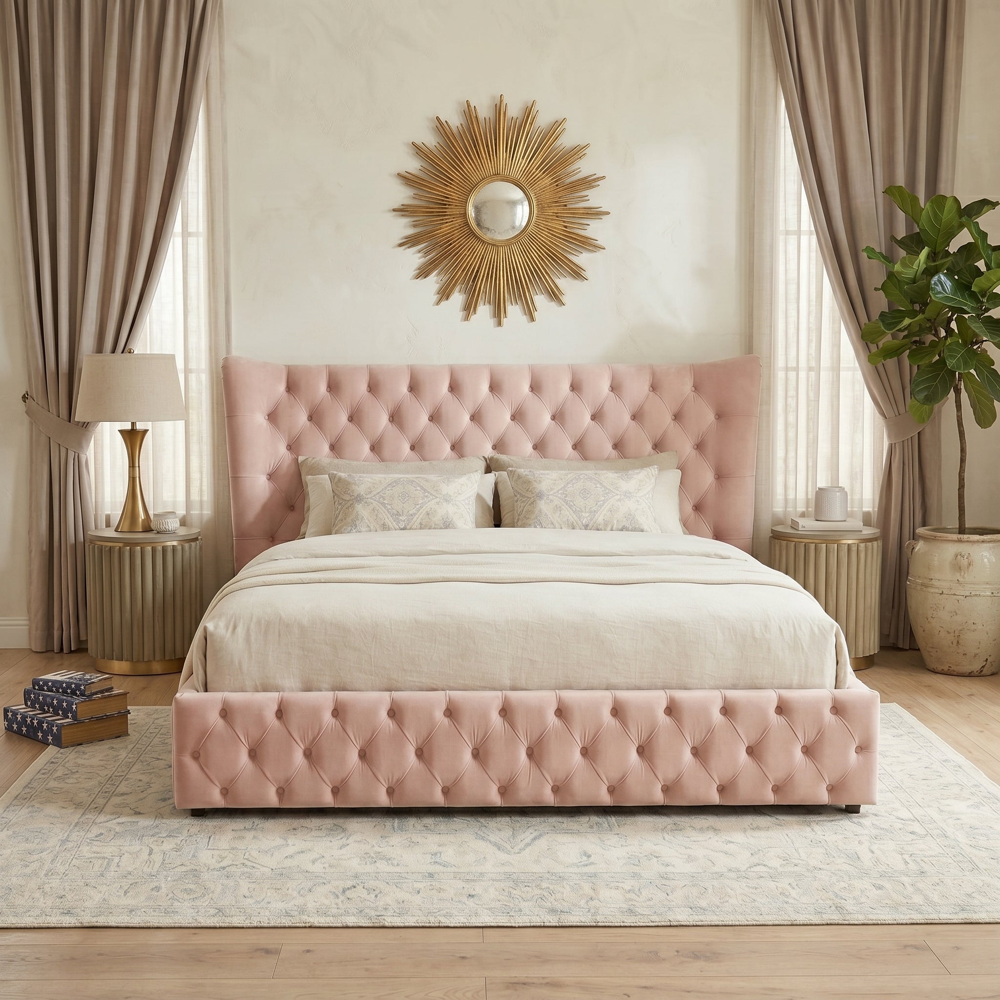 Chesterfield Wing Back Ottoman Bed Frame