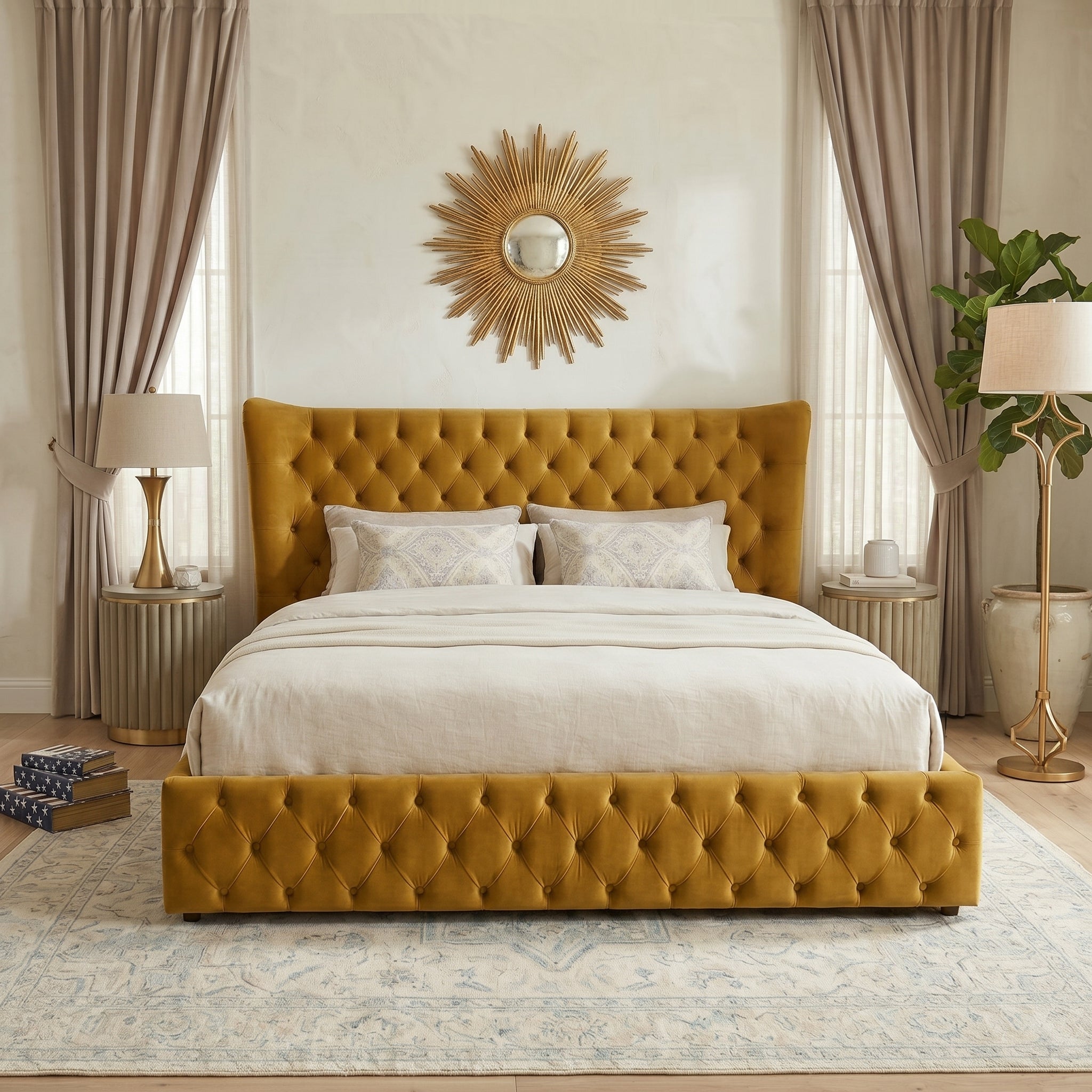 Chesterfield Wing Back Ottoman Bed Frame