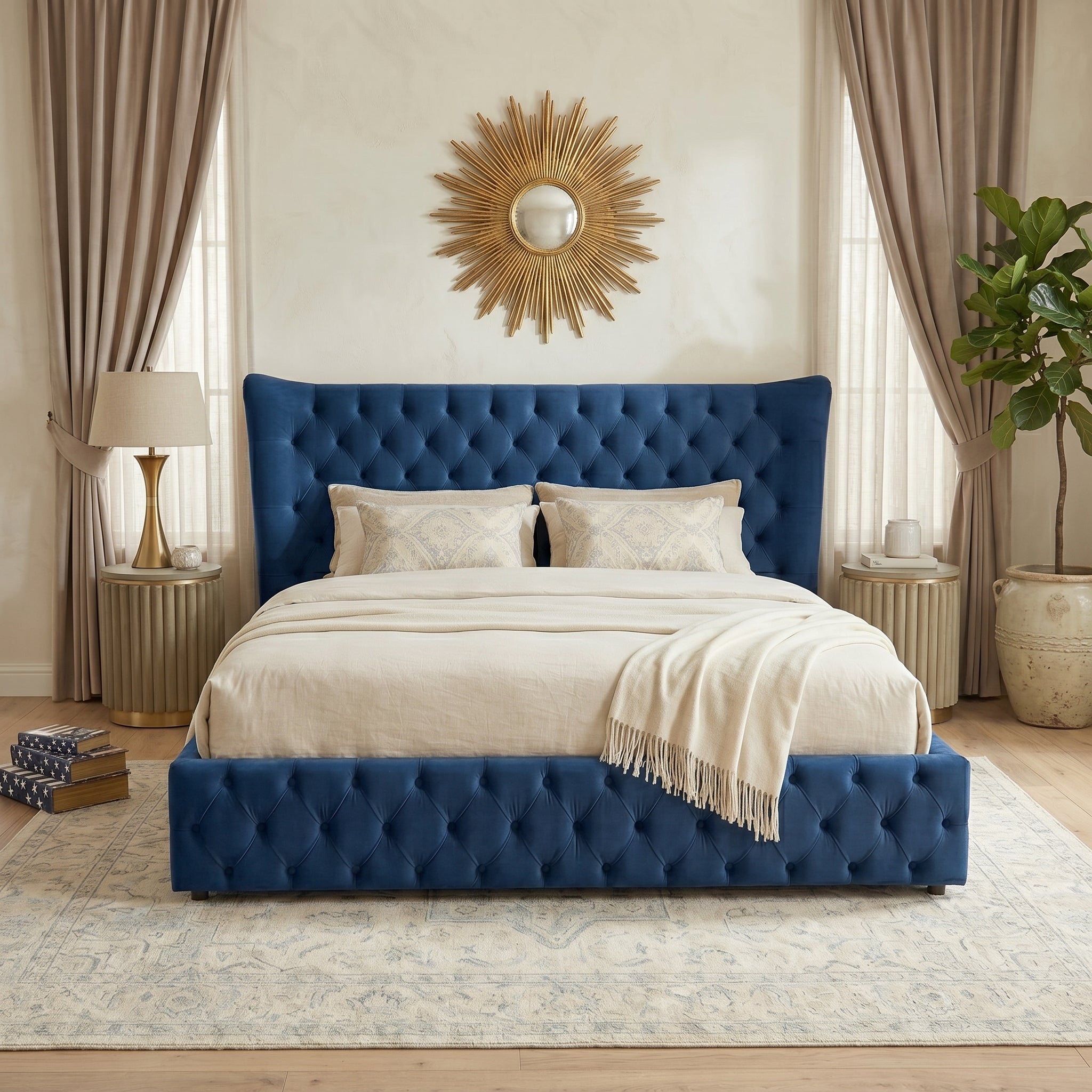 Chesterfield Wing Back Ottoman Bed Frame