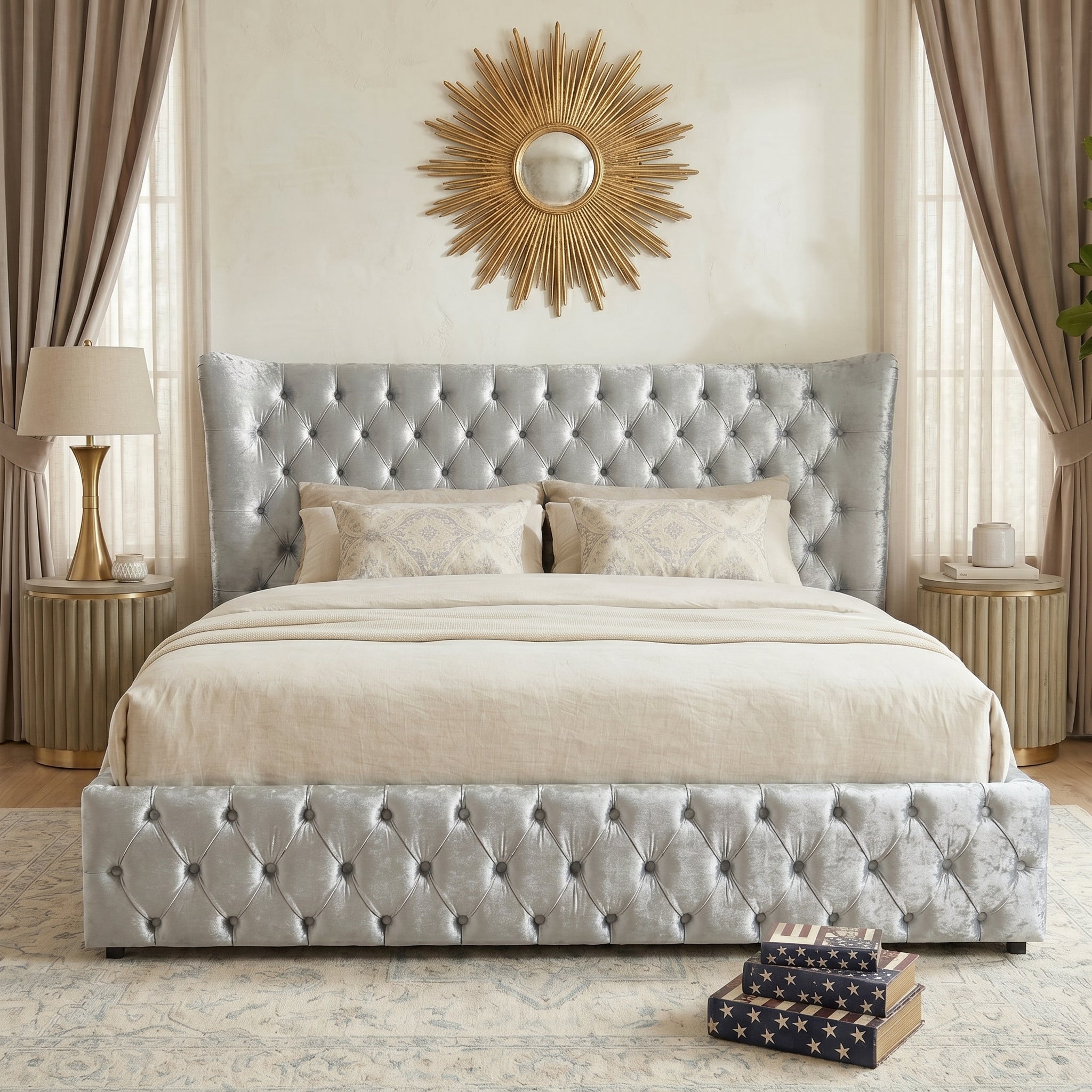 Chesterfield Wing Back Ottoman Bed Frame