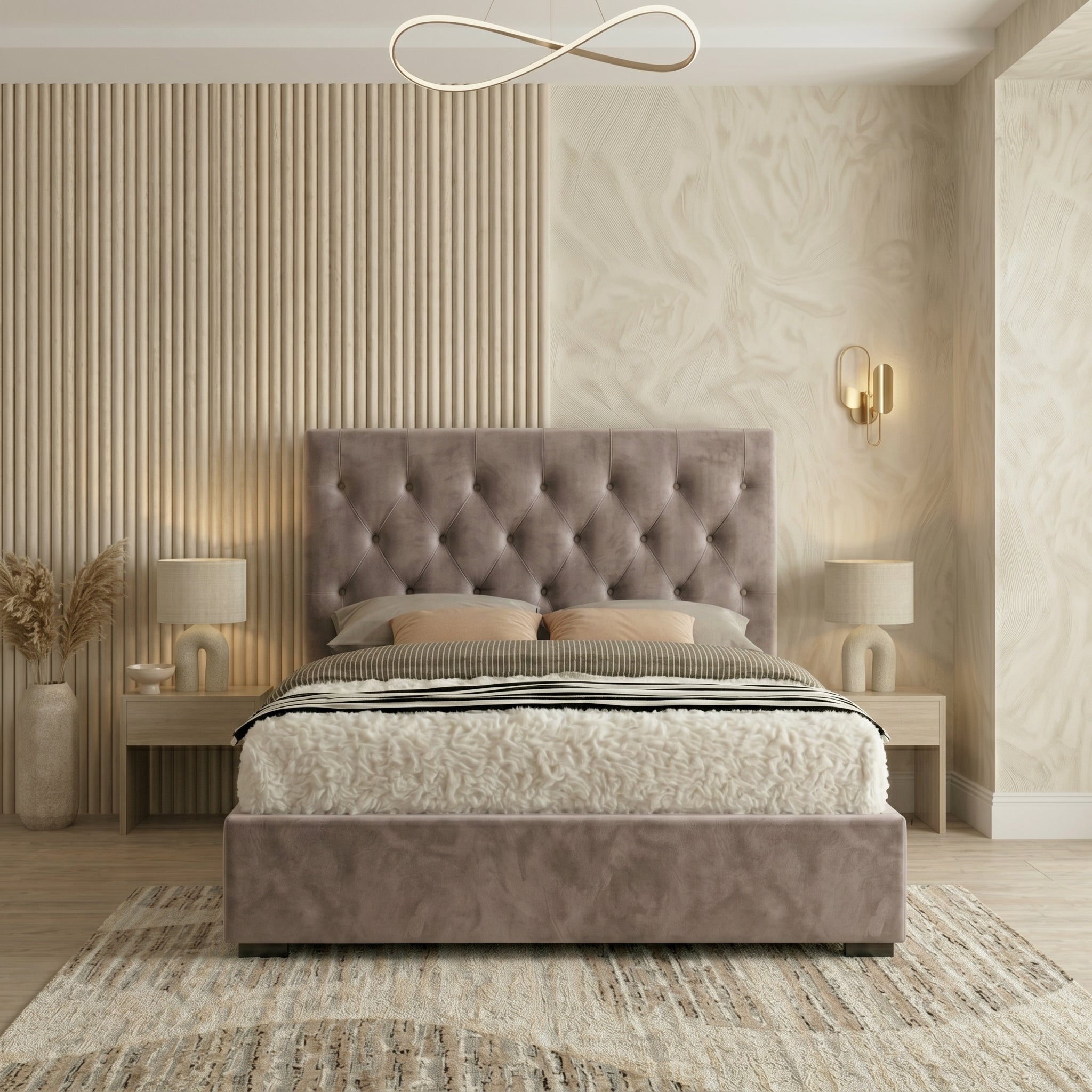 Majestic Chesterfield Cream Ottoman Bed King Size