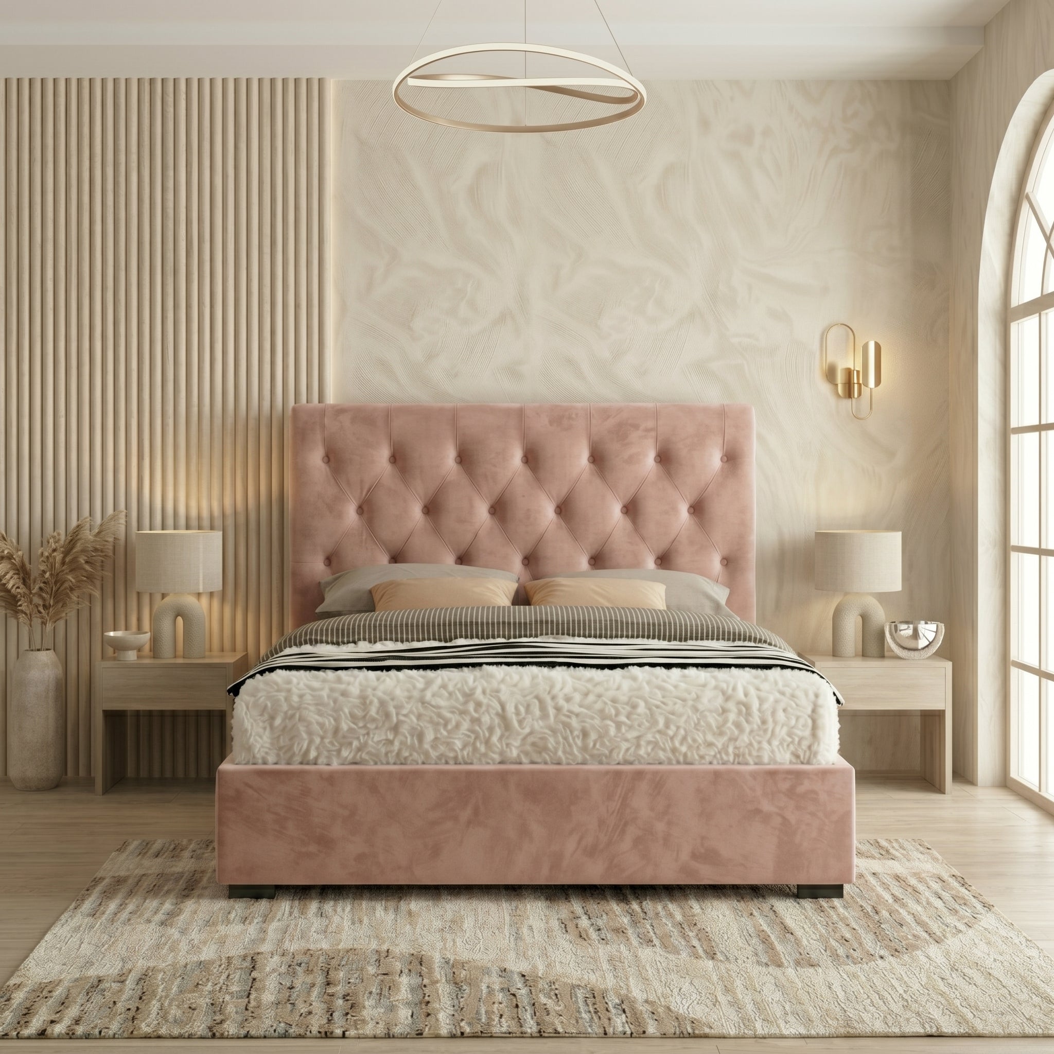 Majestic Chesterfield Cream Ottoman Bed King Size