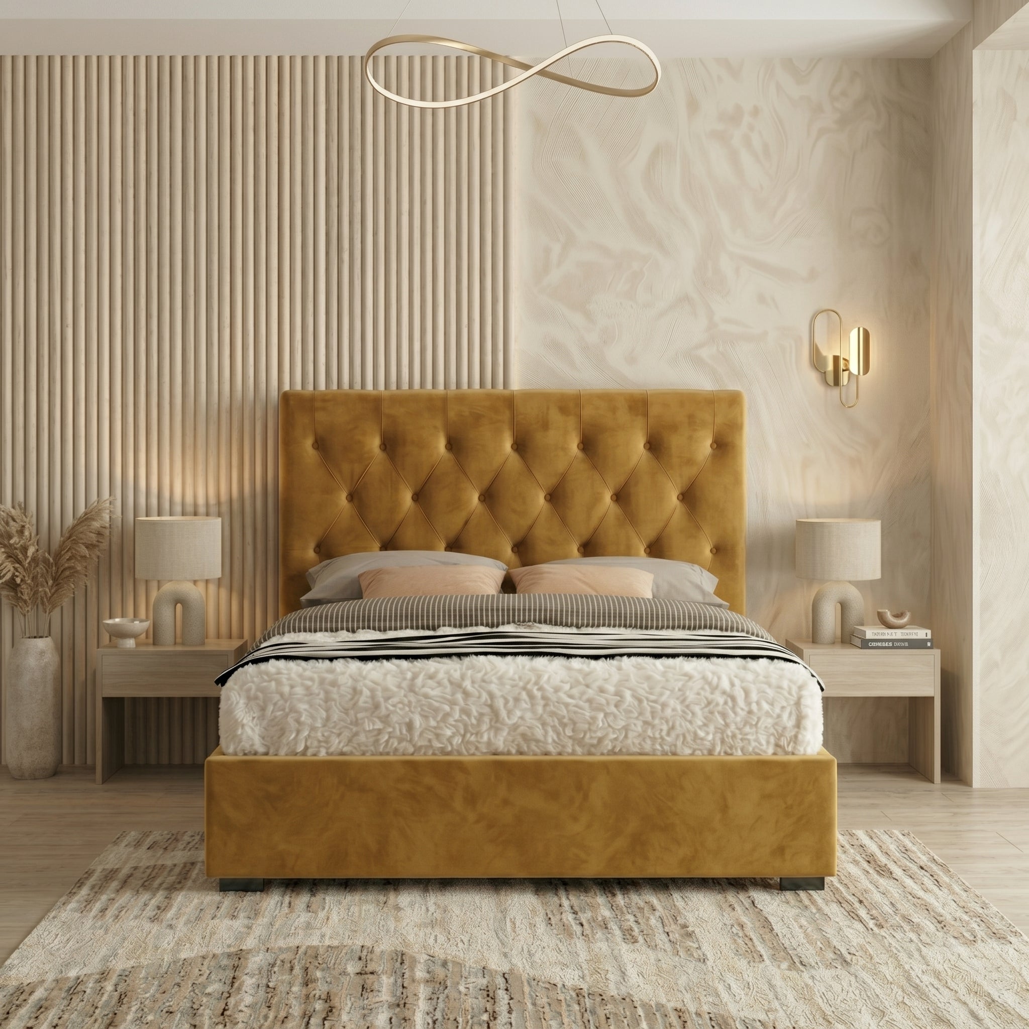 Majestic Chesterfield Cream Ottoman Bed King Size