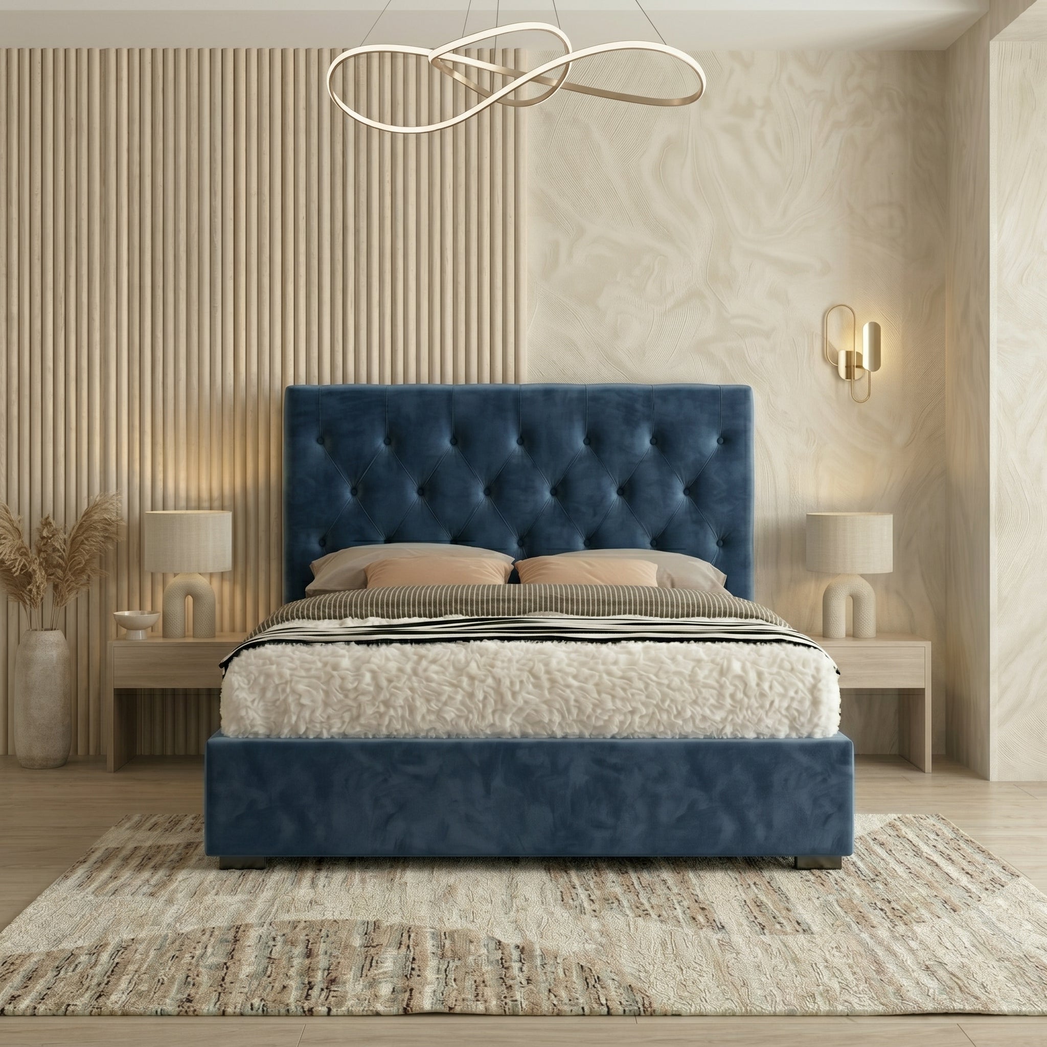Majestic Chesterfield Cream Ottoman Bed King Size