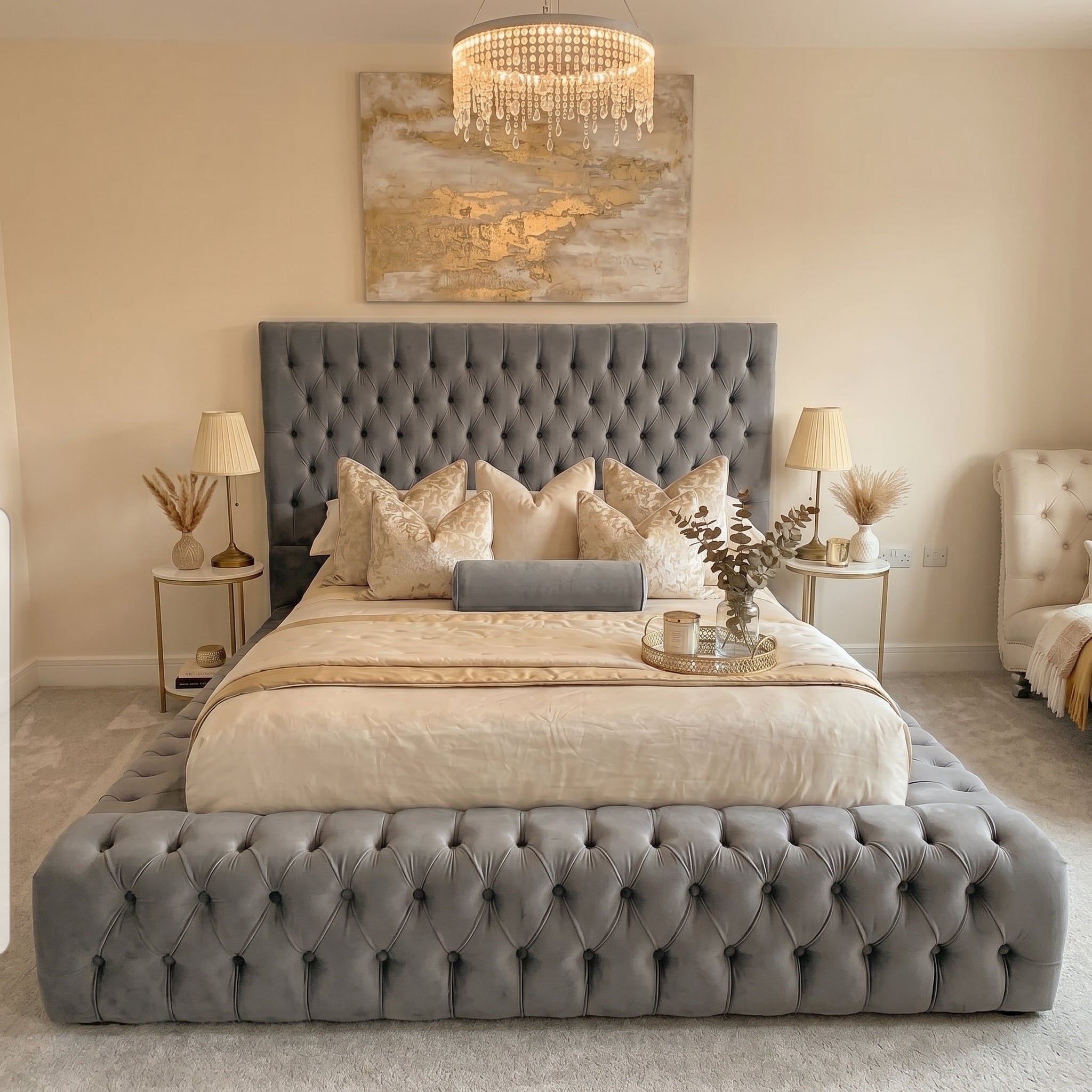 Orchid Velvet Ambassador Chesterfield Upholstered Bed Frame