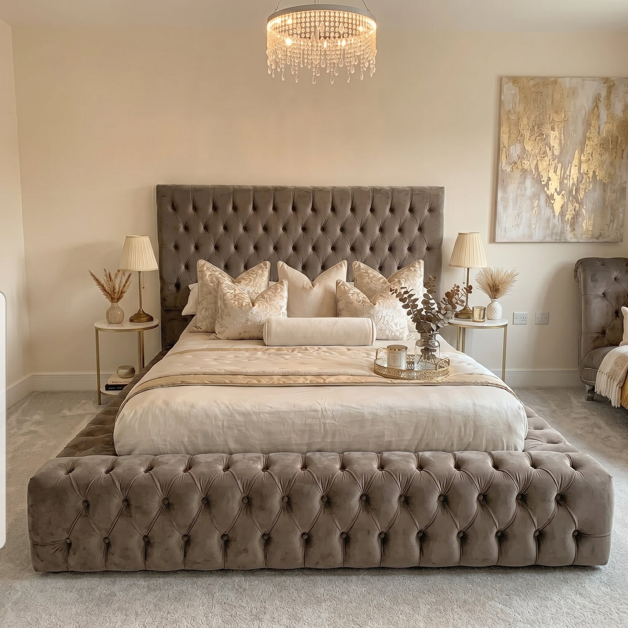 Orchid Velvet Ambassador Chesterfield Upholstered Bed Frame