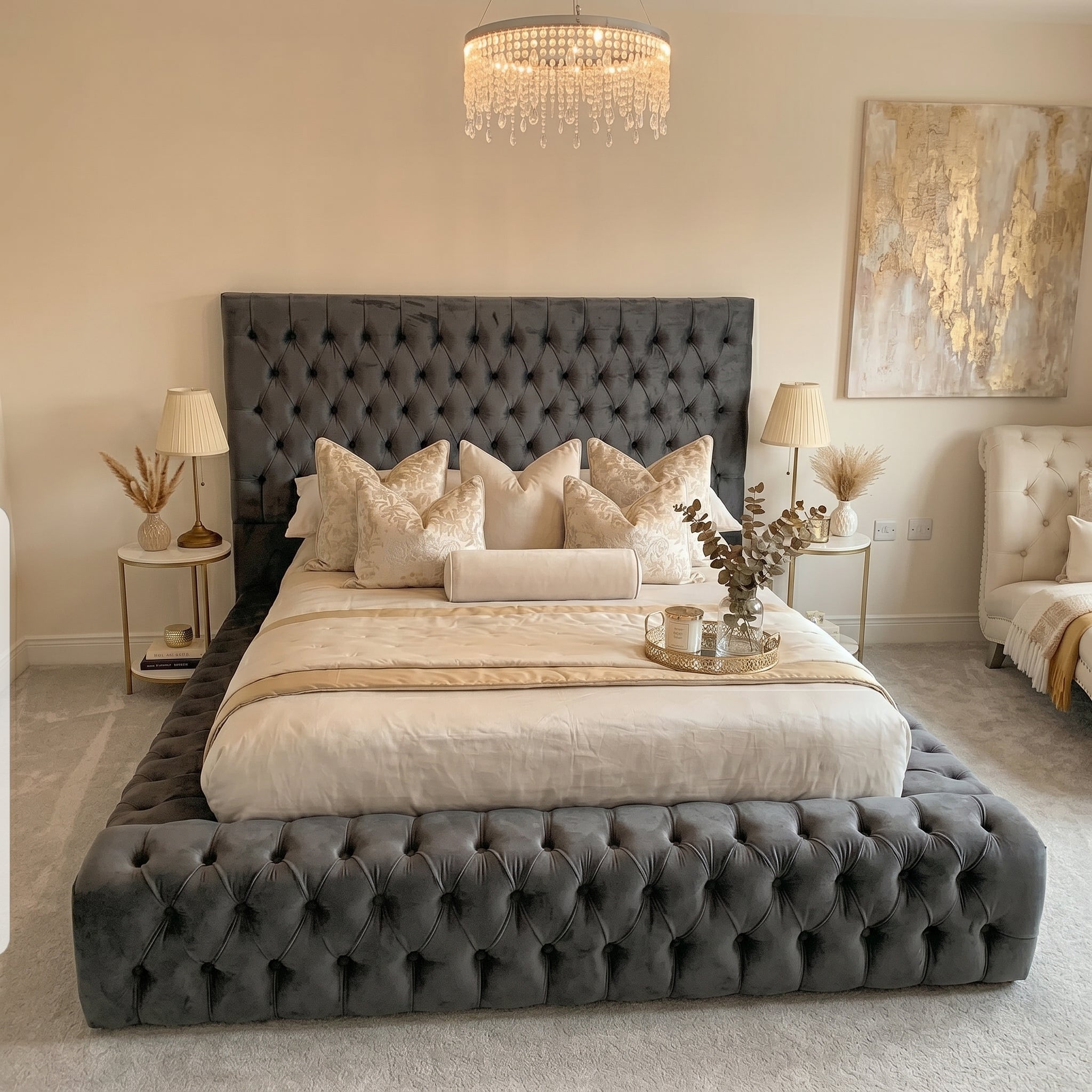 Orchid Velvet Ambassador Chesterfield Upholstered Bed Frame