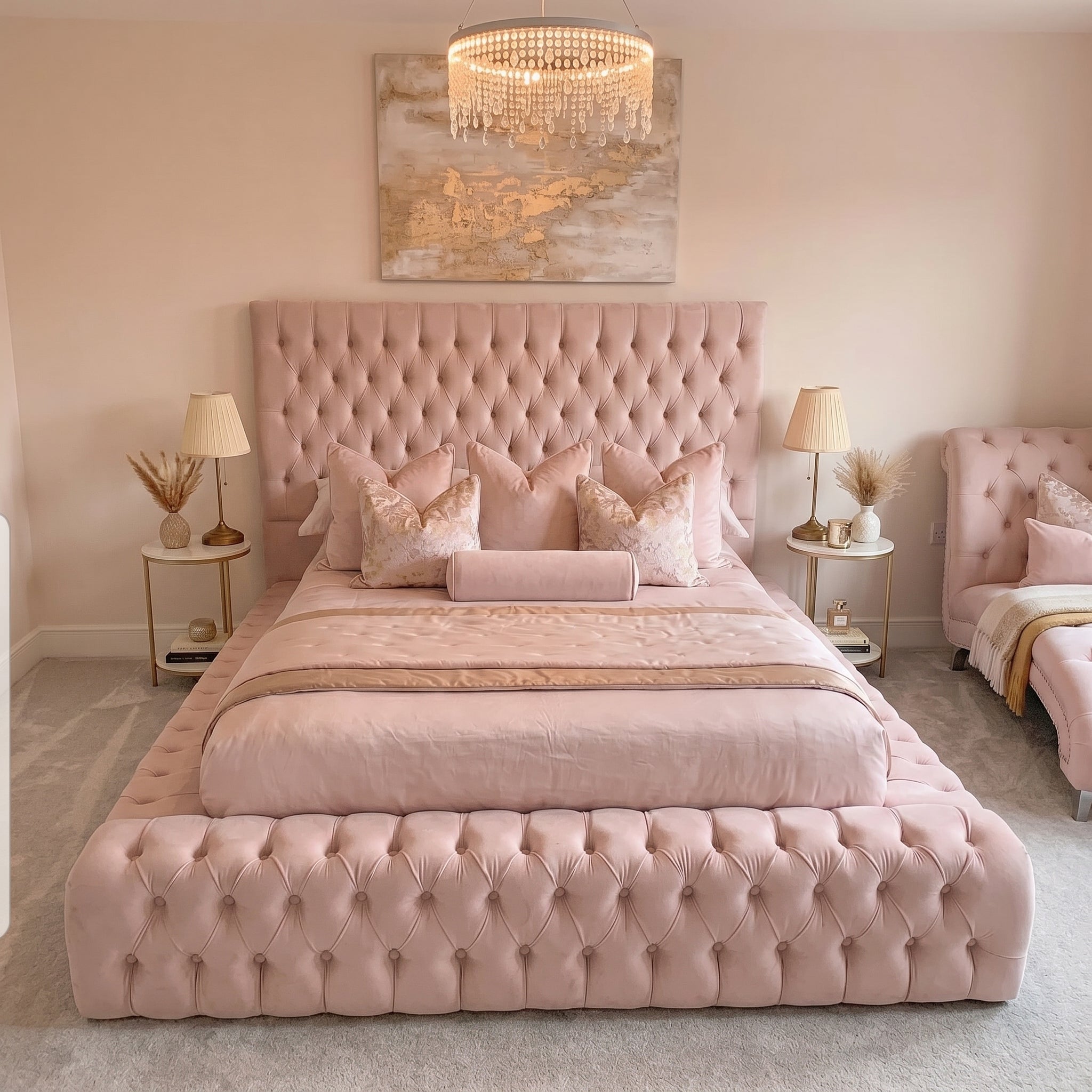 Orchid Velvet Ambassador Chesterfield Upholstered Bed Frame