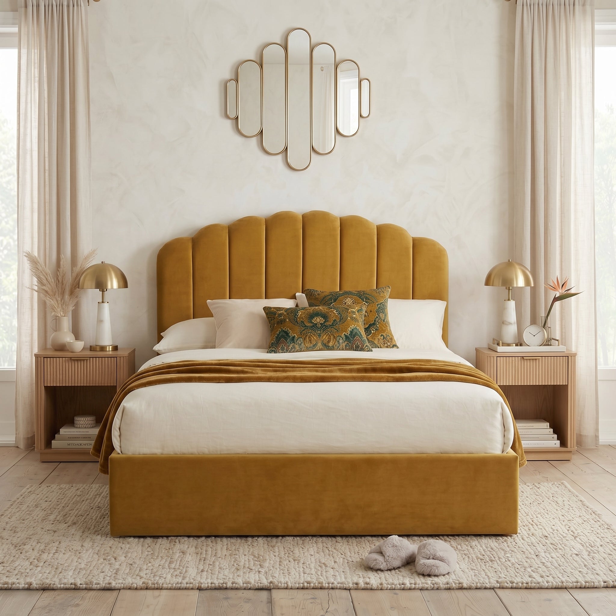 Orchid Teddy Fleece Ottoman Bed with 49" Headboard Beds Sale