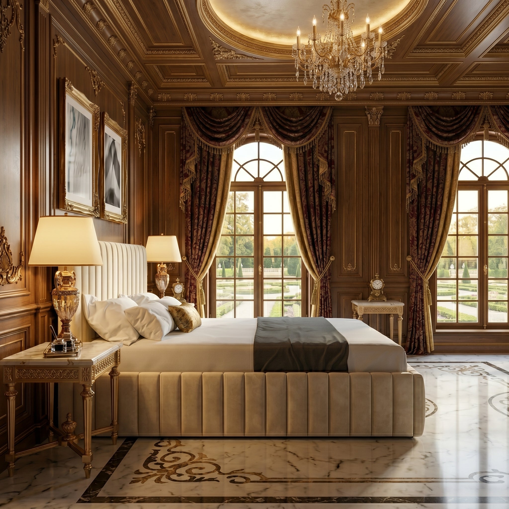 Modern Luxurious Velvet Ottoman Bed