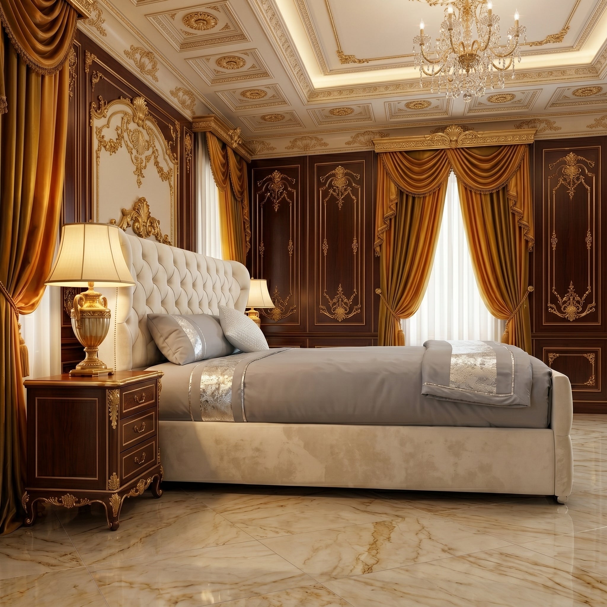 Butterfly Upholstered Wingback Paris Bed
