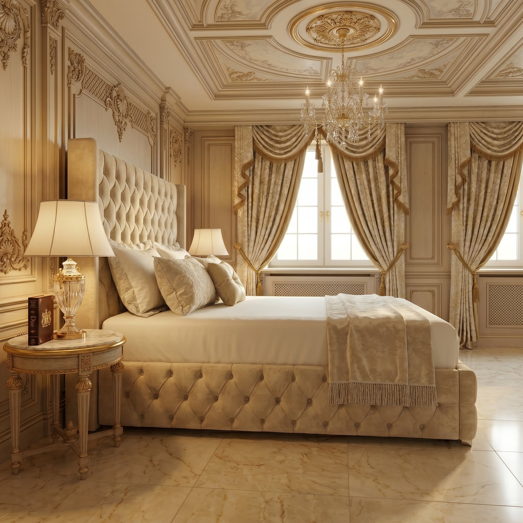 Luxurious Tufted Upholstered Bed