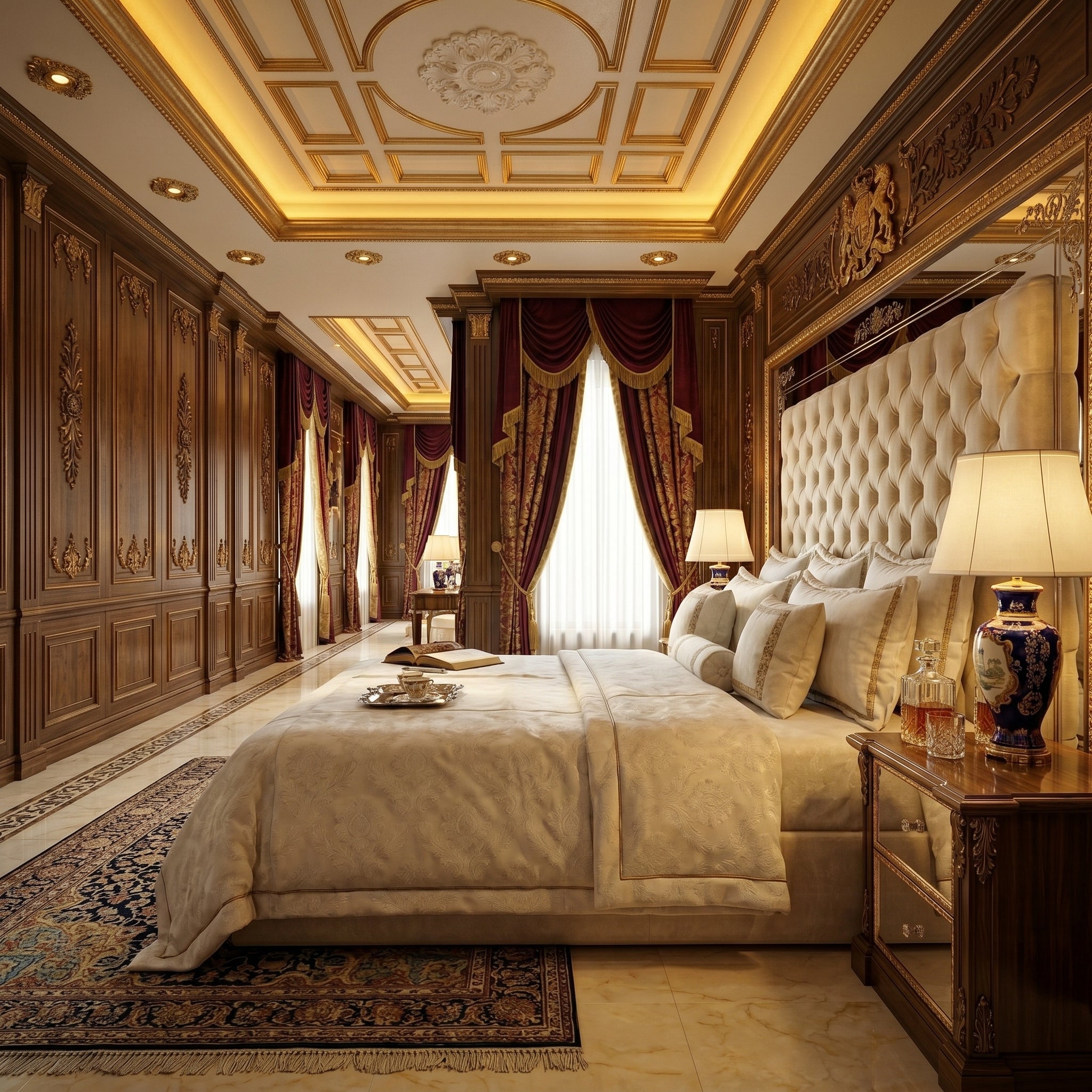Messi Mirrored Chesterfield Bed Frame