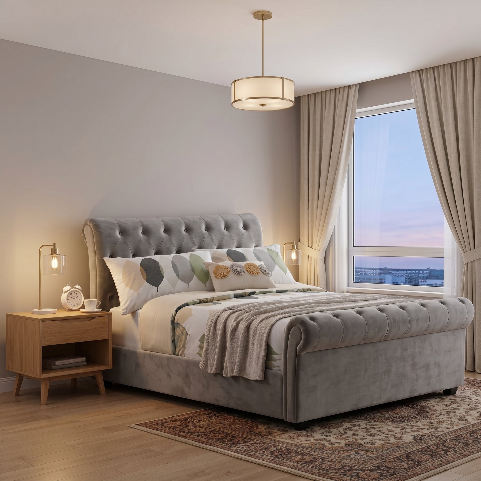 Wooden Bed Frame Upholstered Single to King Size Available