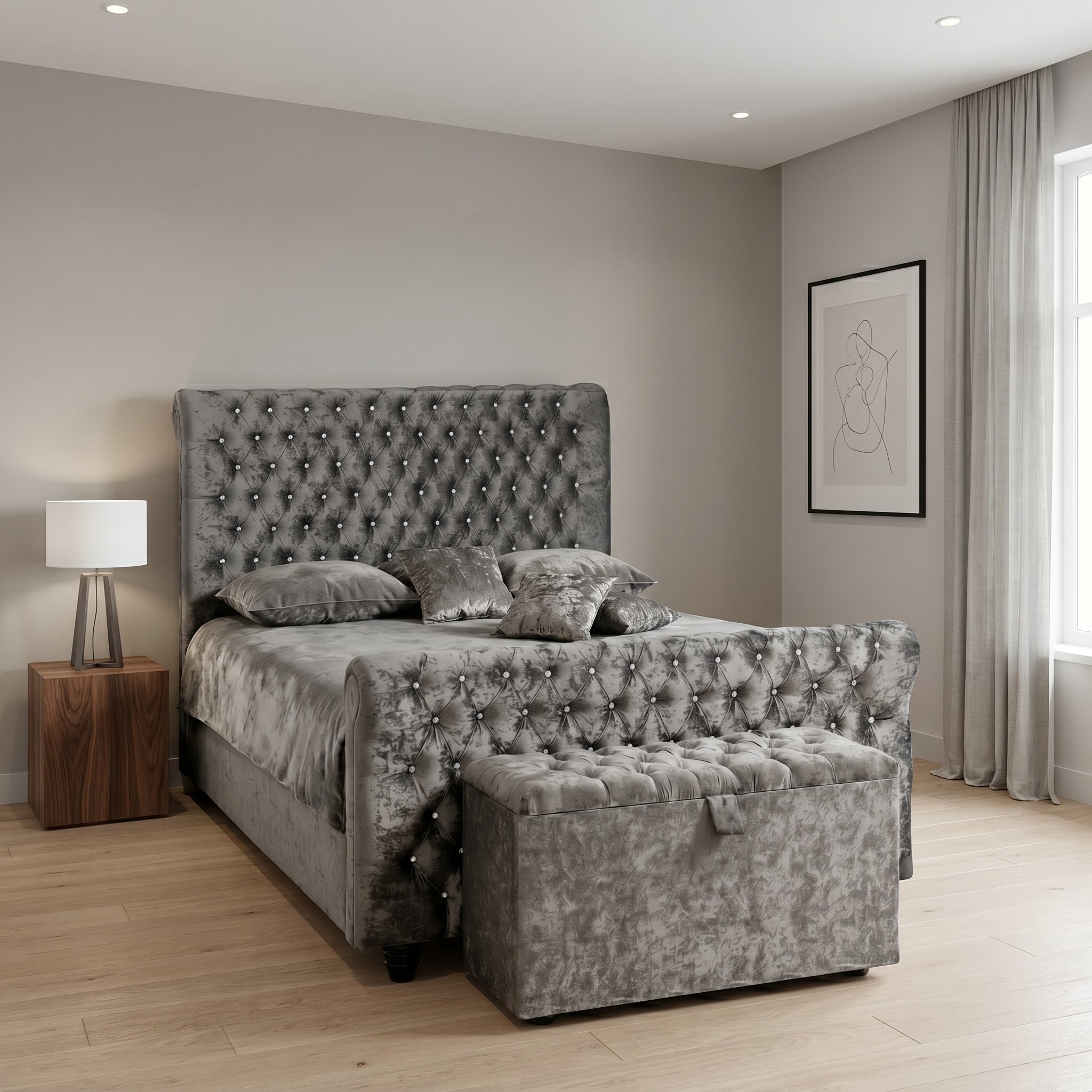 Modern Tufted Upholstered Bed