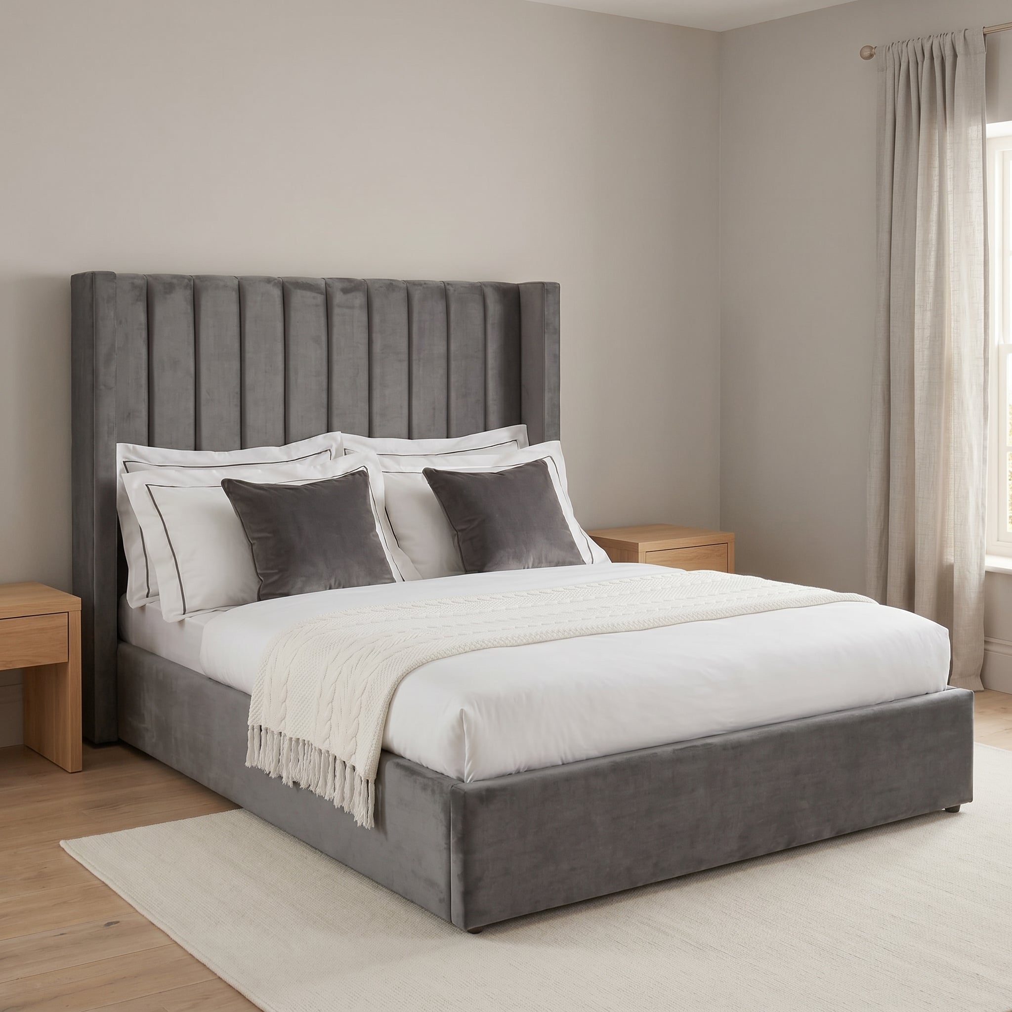 Black Ottoman Bed with  Gas Lift Storage Optional