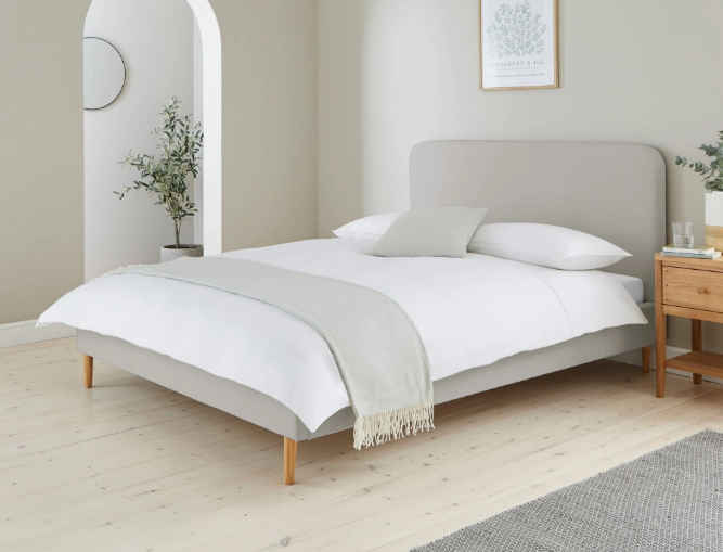 Plain Ascot Bed Frame with Wooden Legs