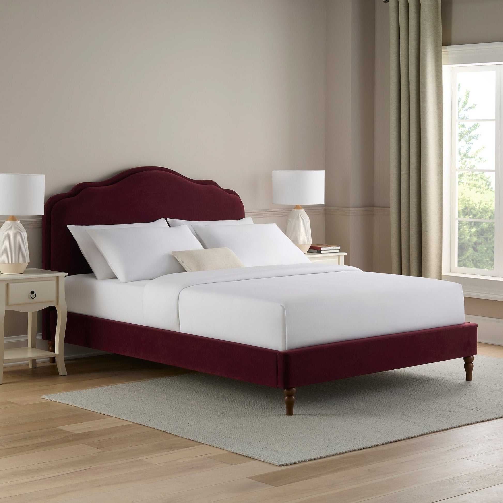 Sophisticated Red Upholstered Bed